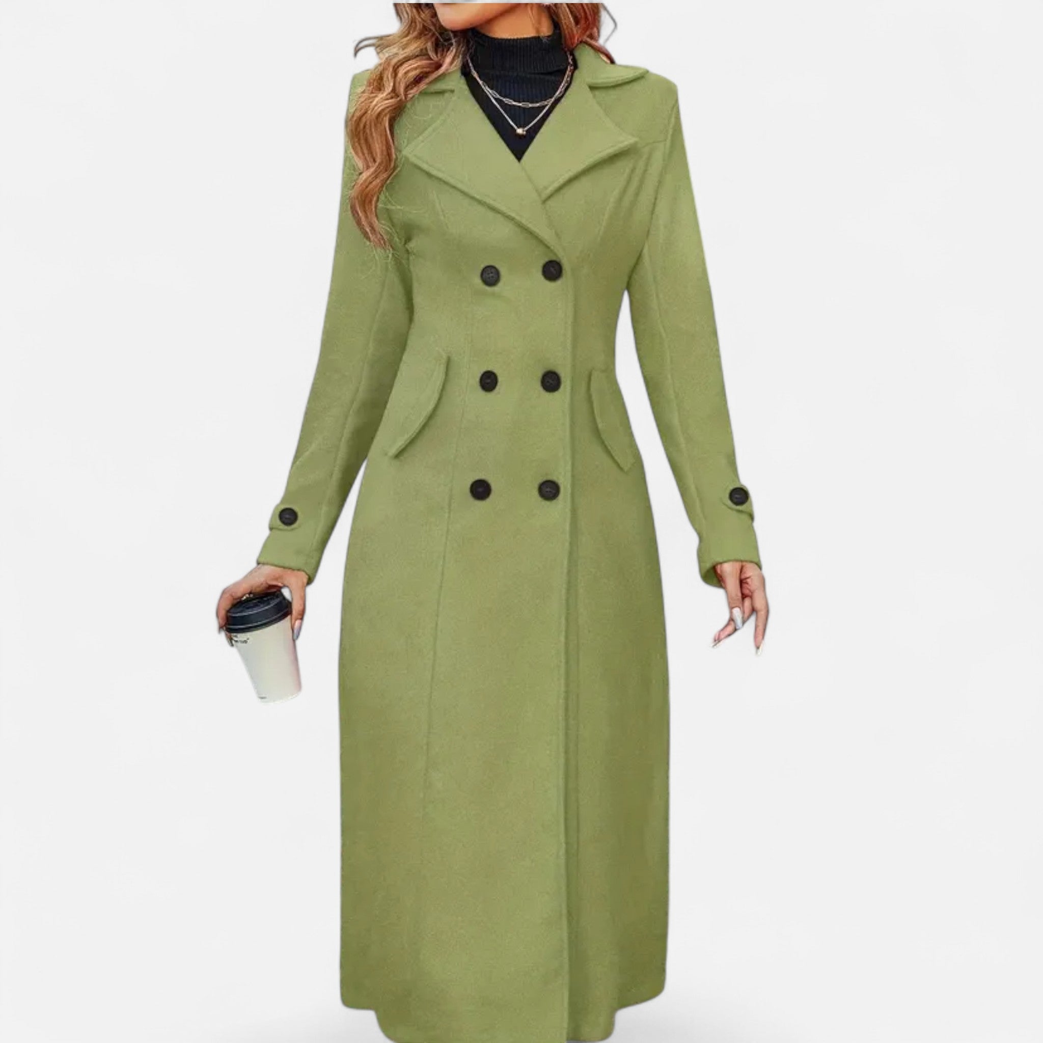 Lanavel | Women’s Long Coat with Front Buttons