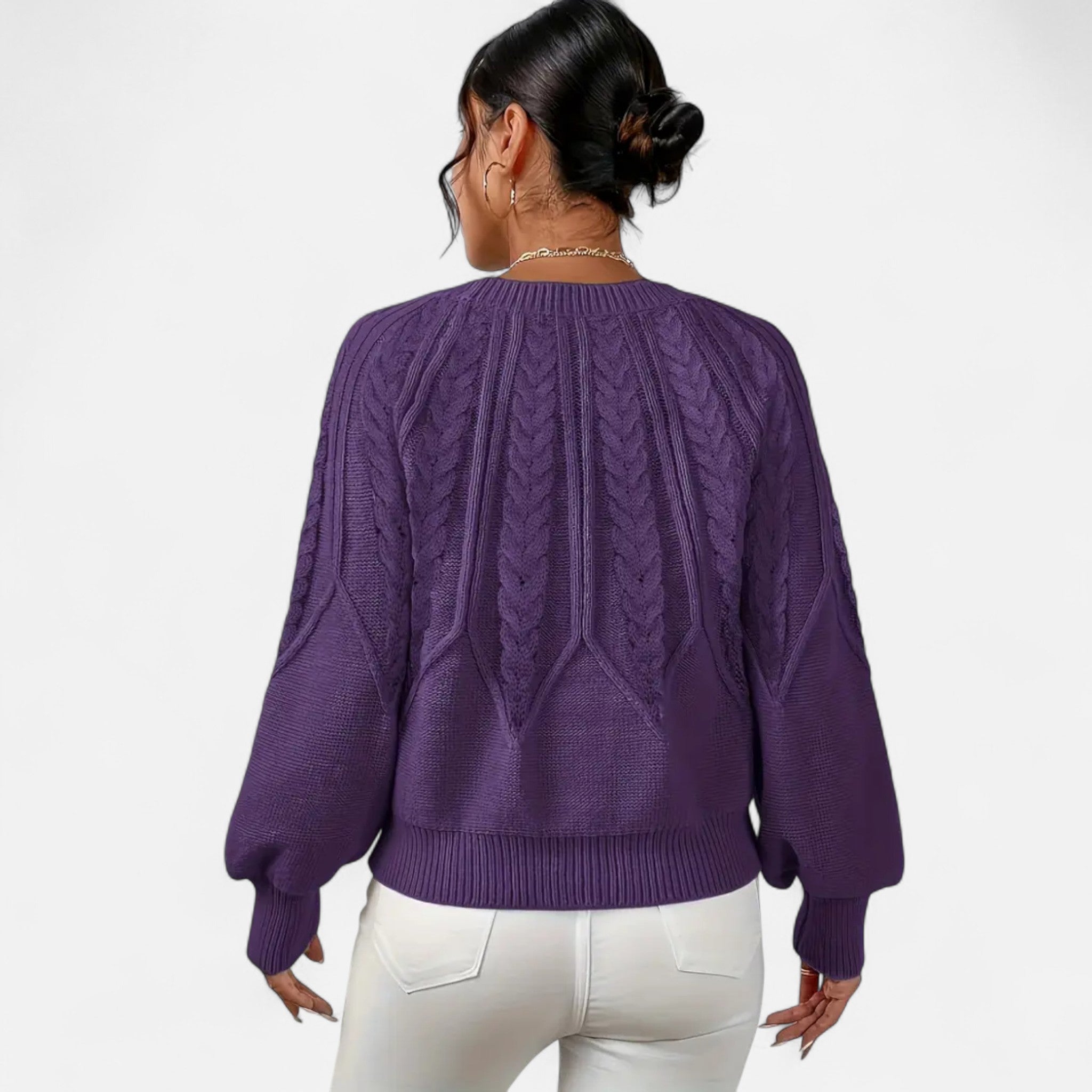Lanavel | Women’s Cable Knit Round Neck Sweater