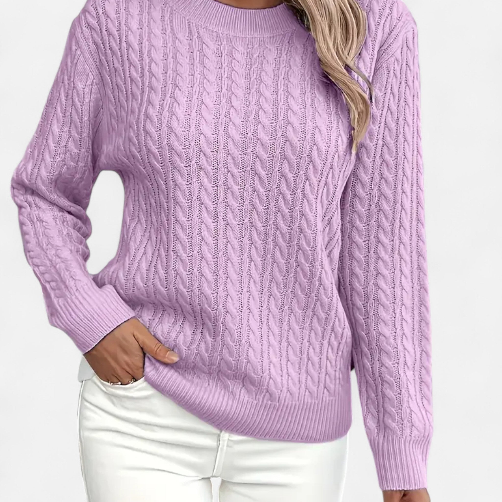 Lanavel | Women’s Casual Loose-Fit Round Neck Sweater
