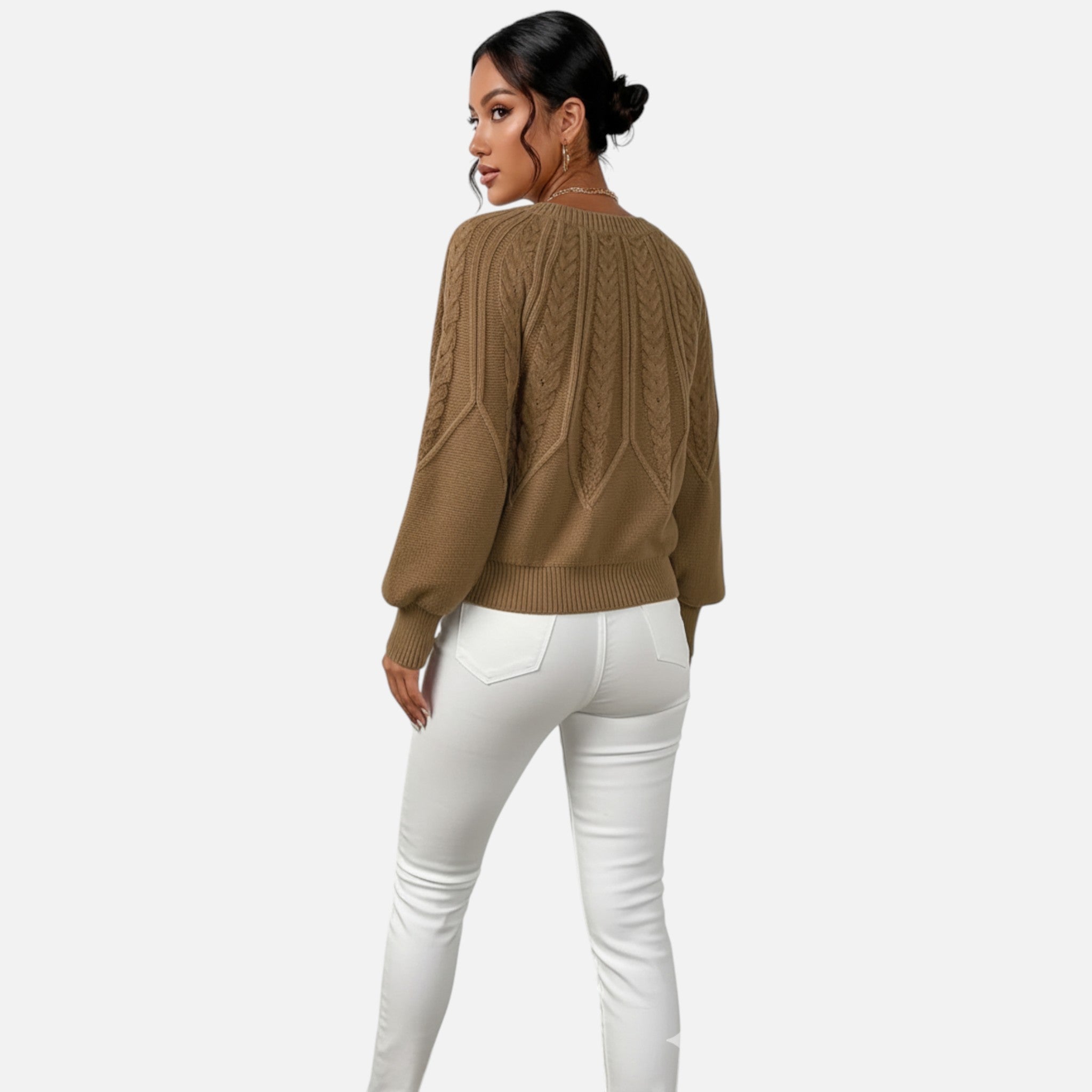 Lanavel | Women’s Cable Knit Round Neck Sweater