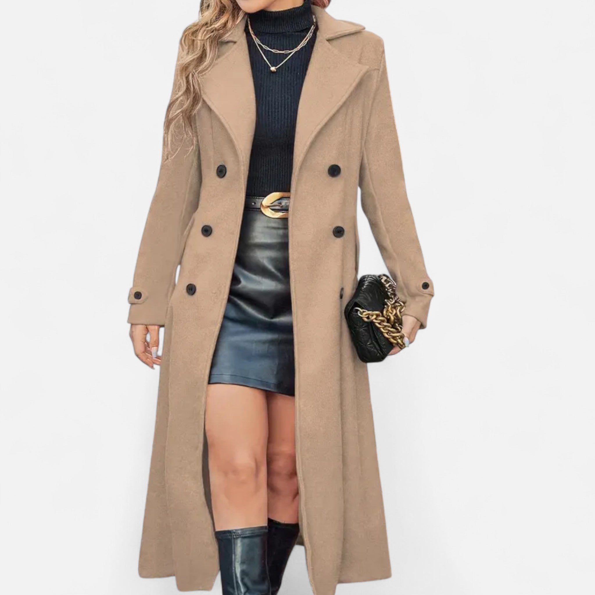 Lanavel | Women’s Long Coat with Front Buttons