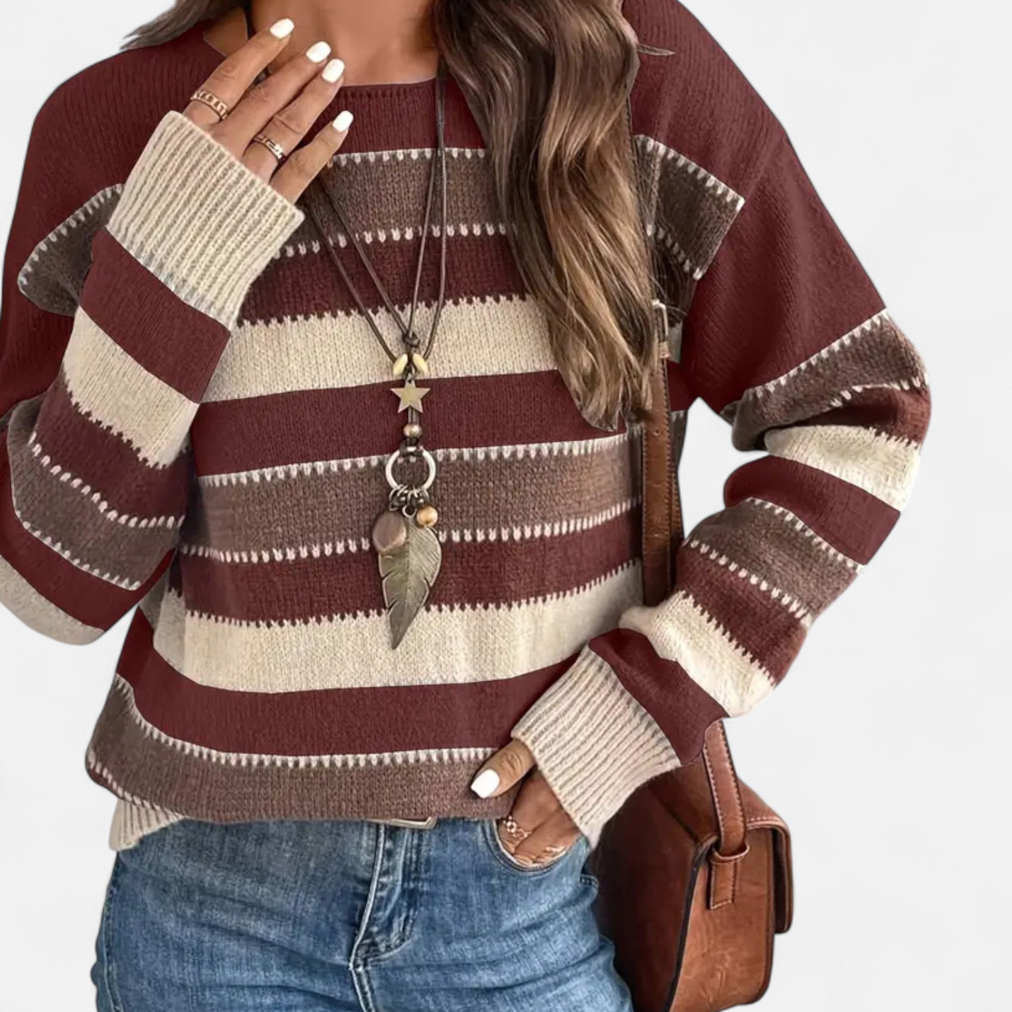 Lanavel | Women’s Vintage Casual Striped Sweater