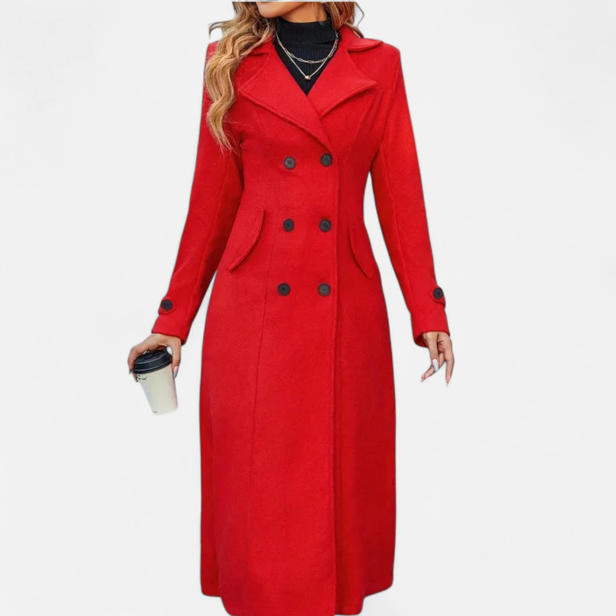 Lanavel | Women’s Long Coat with Front Buttons