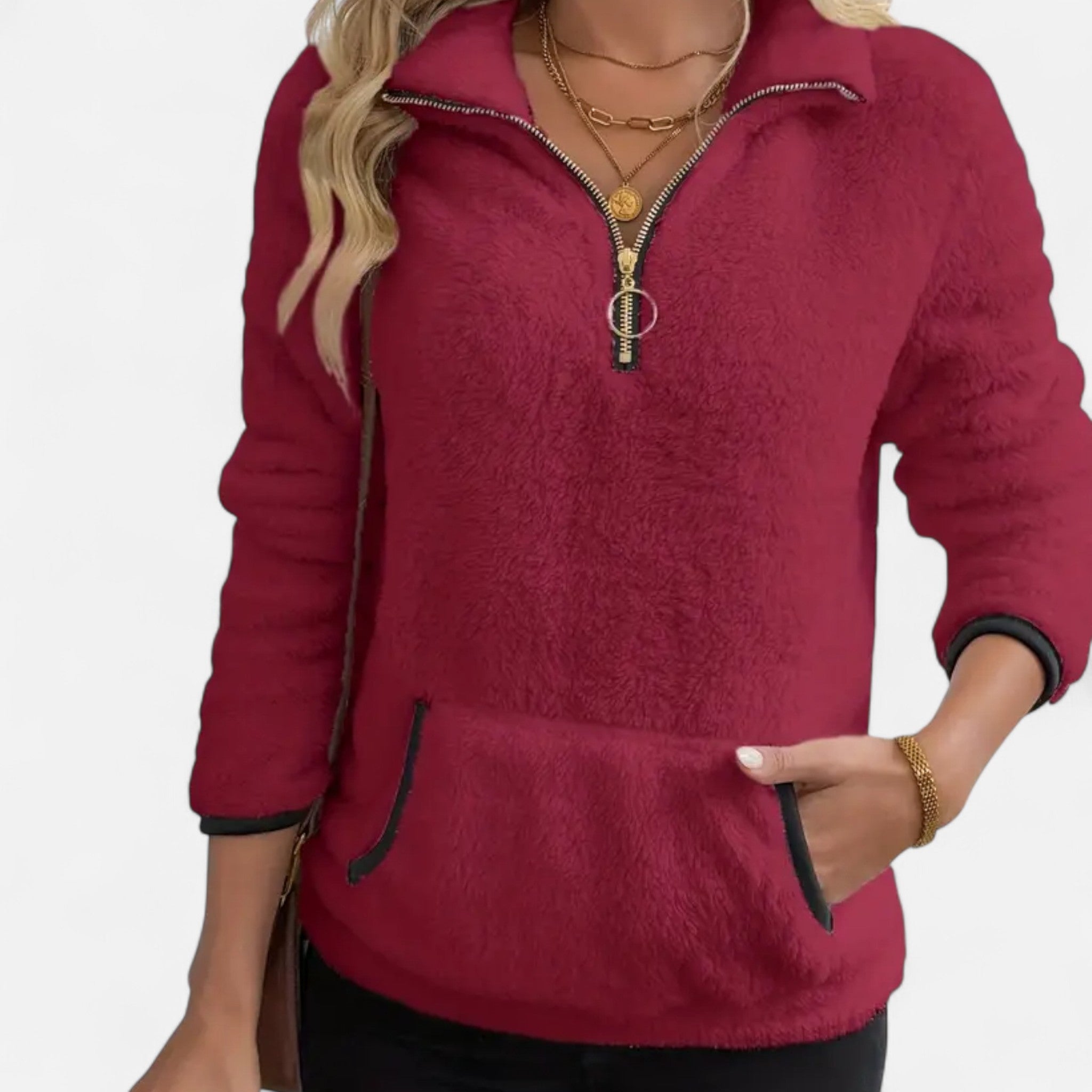 Lanavel | Women’s Autumn-Winter Half Zip Plush Sweatshirt
