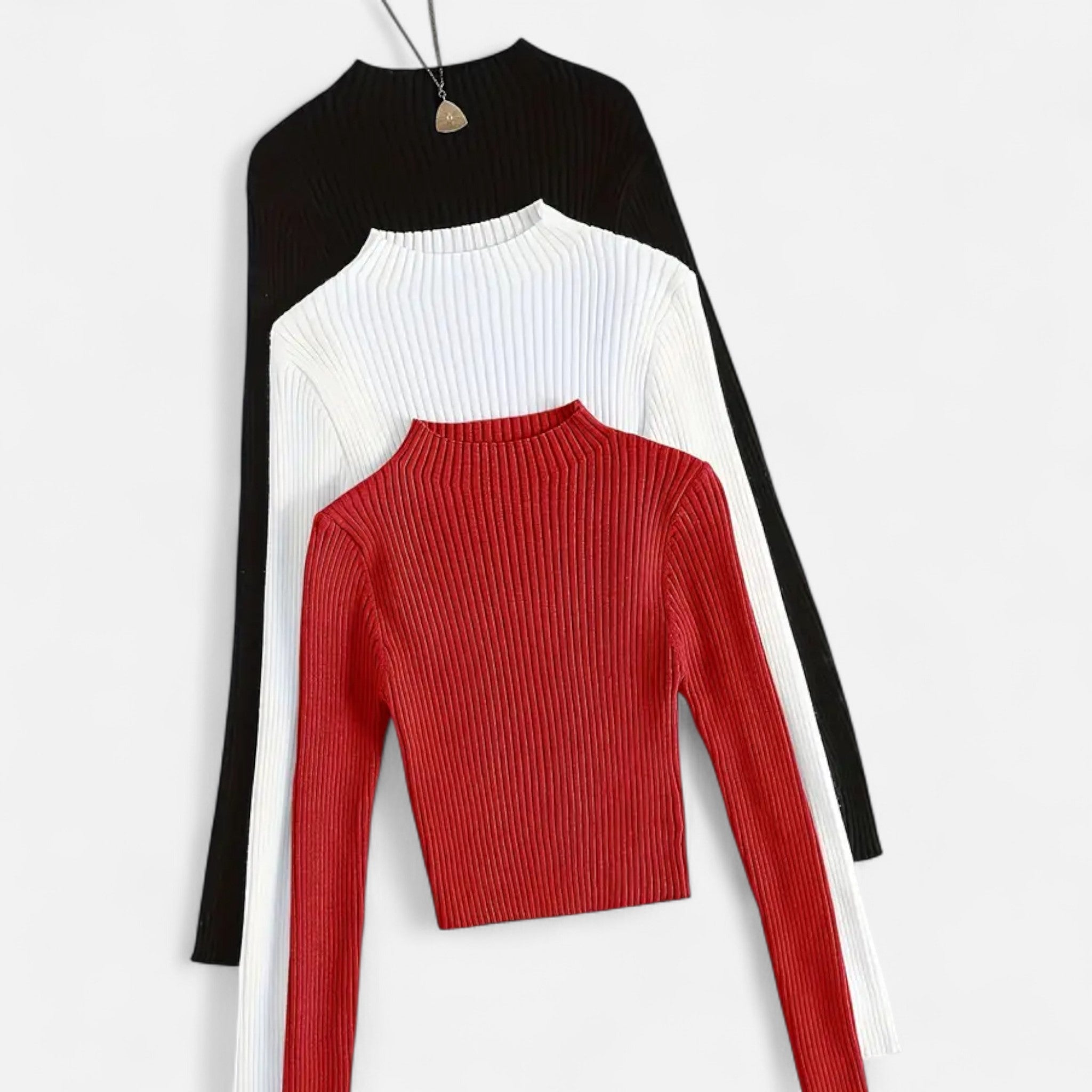 Lanavel | Women’s 3-Piece Stand Collar Ribbed Base Layer Set