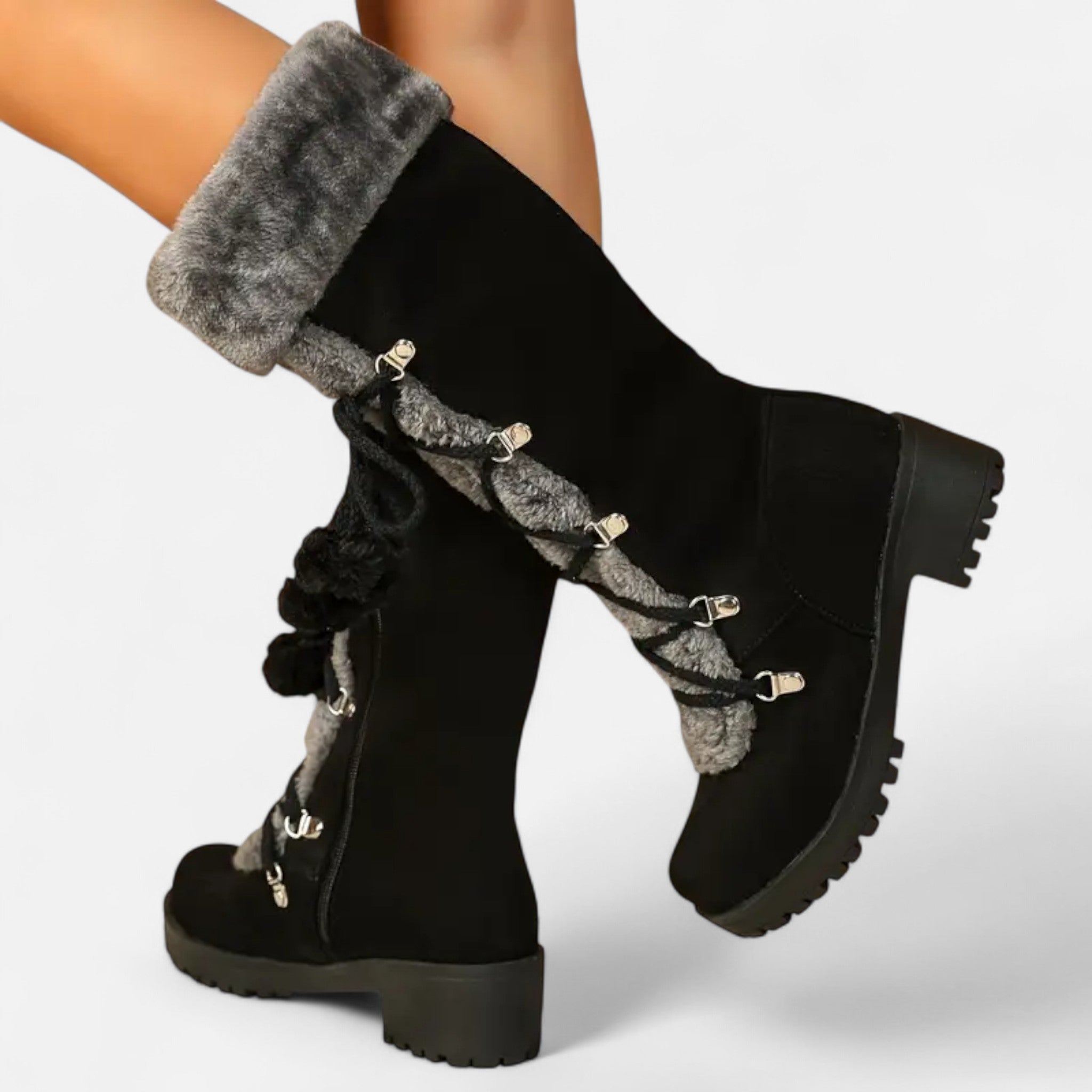 Lanavel | Women’s Faux Fur-Lined Mid-Calf Boots