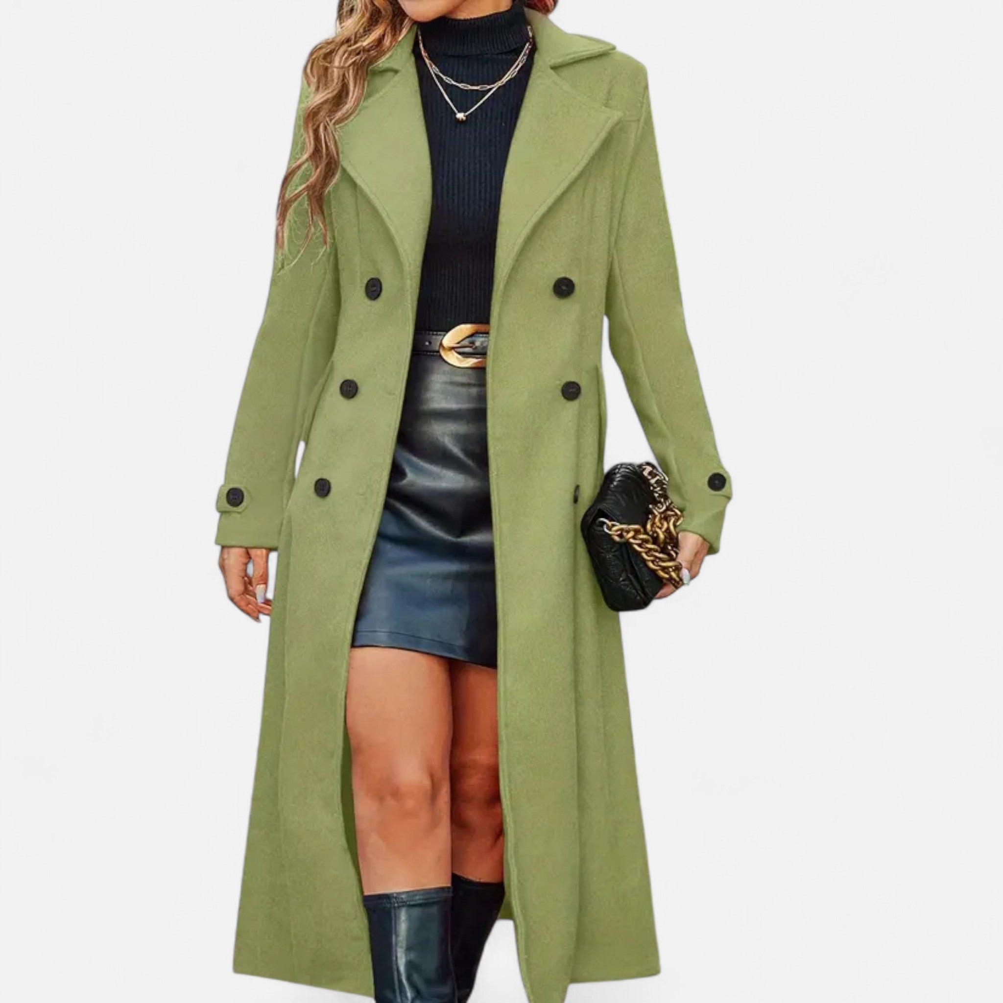 Lanavel | Women’s Long Coat with Front Buttons