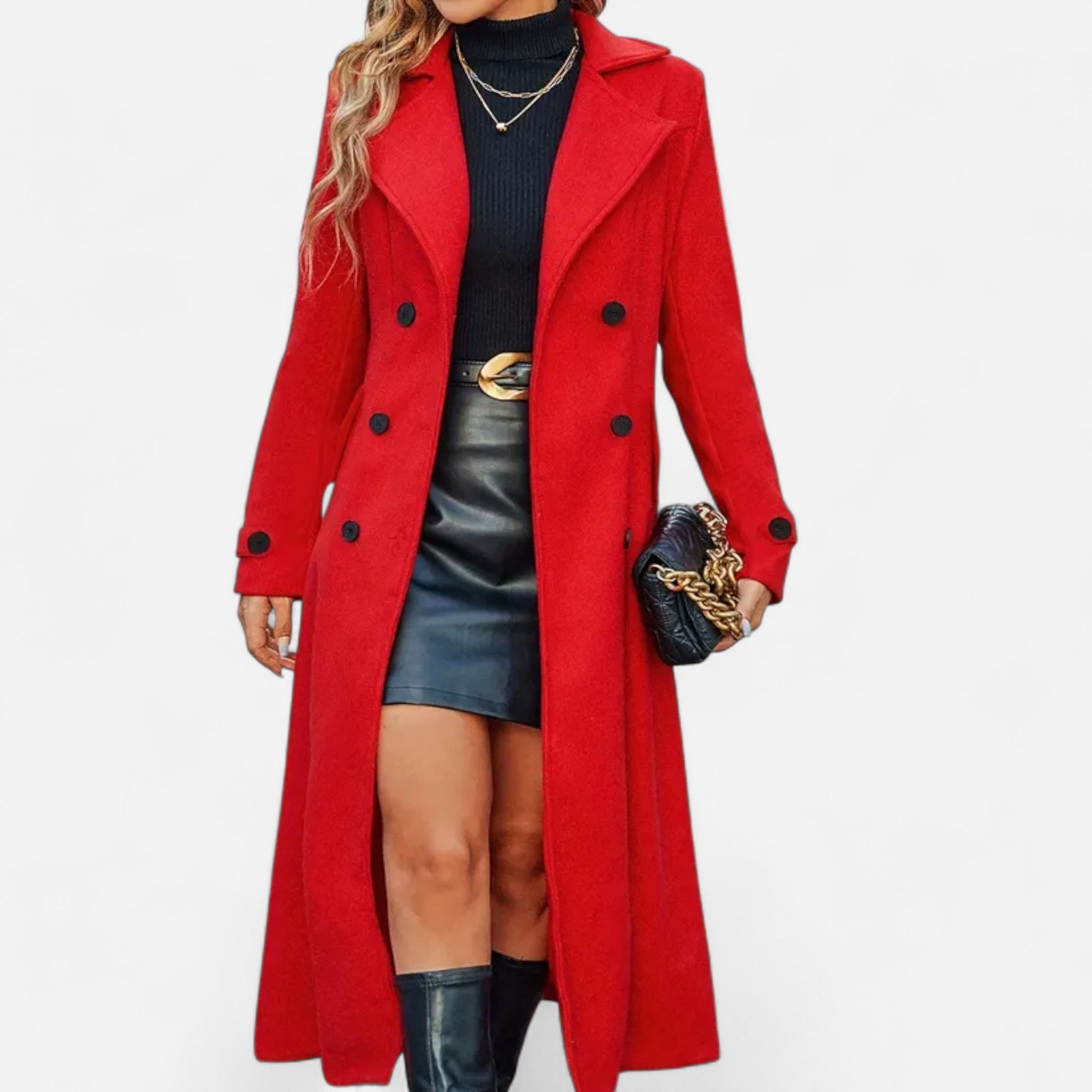 Lanavel | Women’s Long Coat with Front Buttons