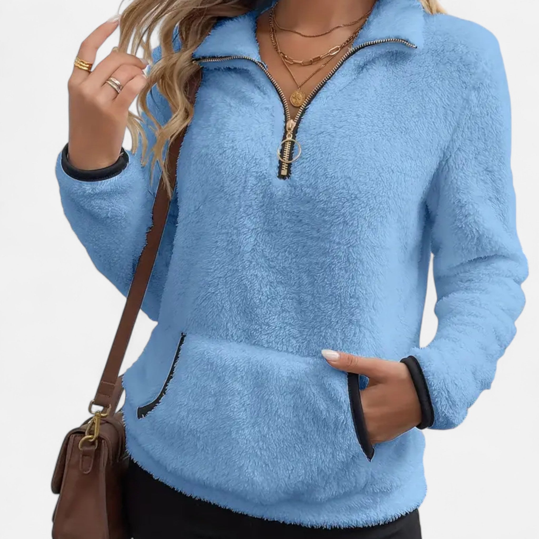 Lanavel | Women’s Autumn-Winter Half Zip Plush Sweatshirt