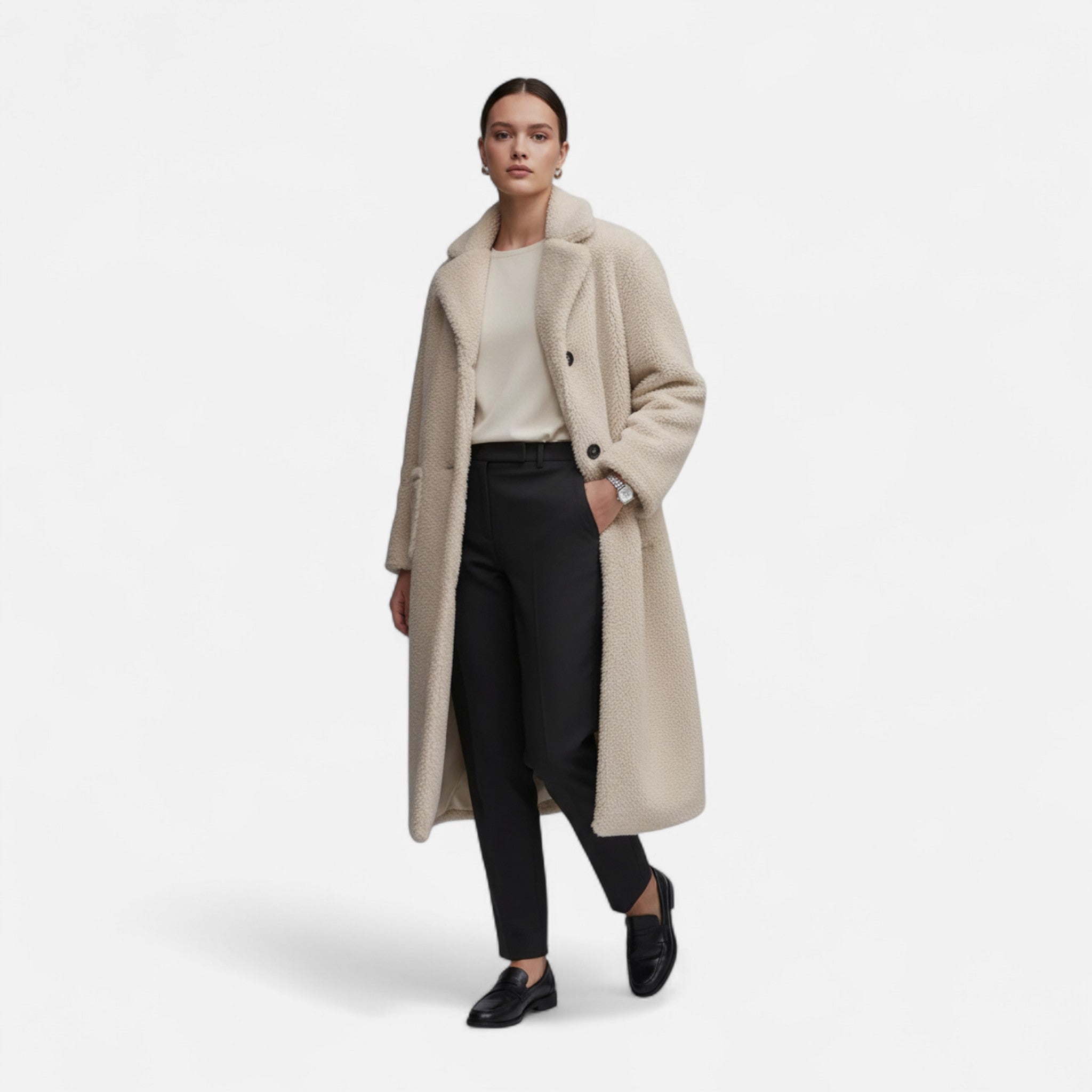 Lanavel | Women’s Elegant Faux Fur Coat