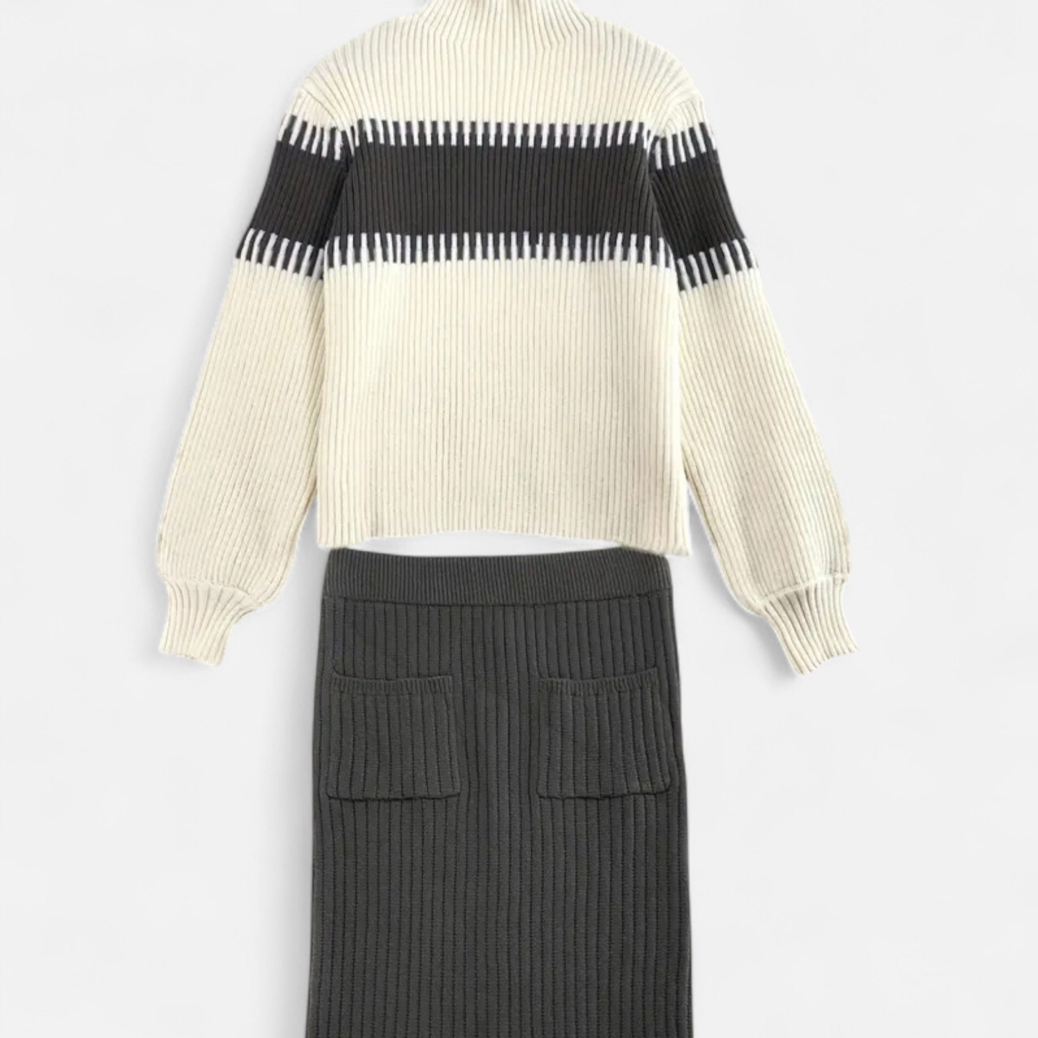 Lanavel | Women’s High Neck Pullover & Skirt Two-Piece Set