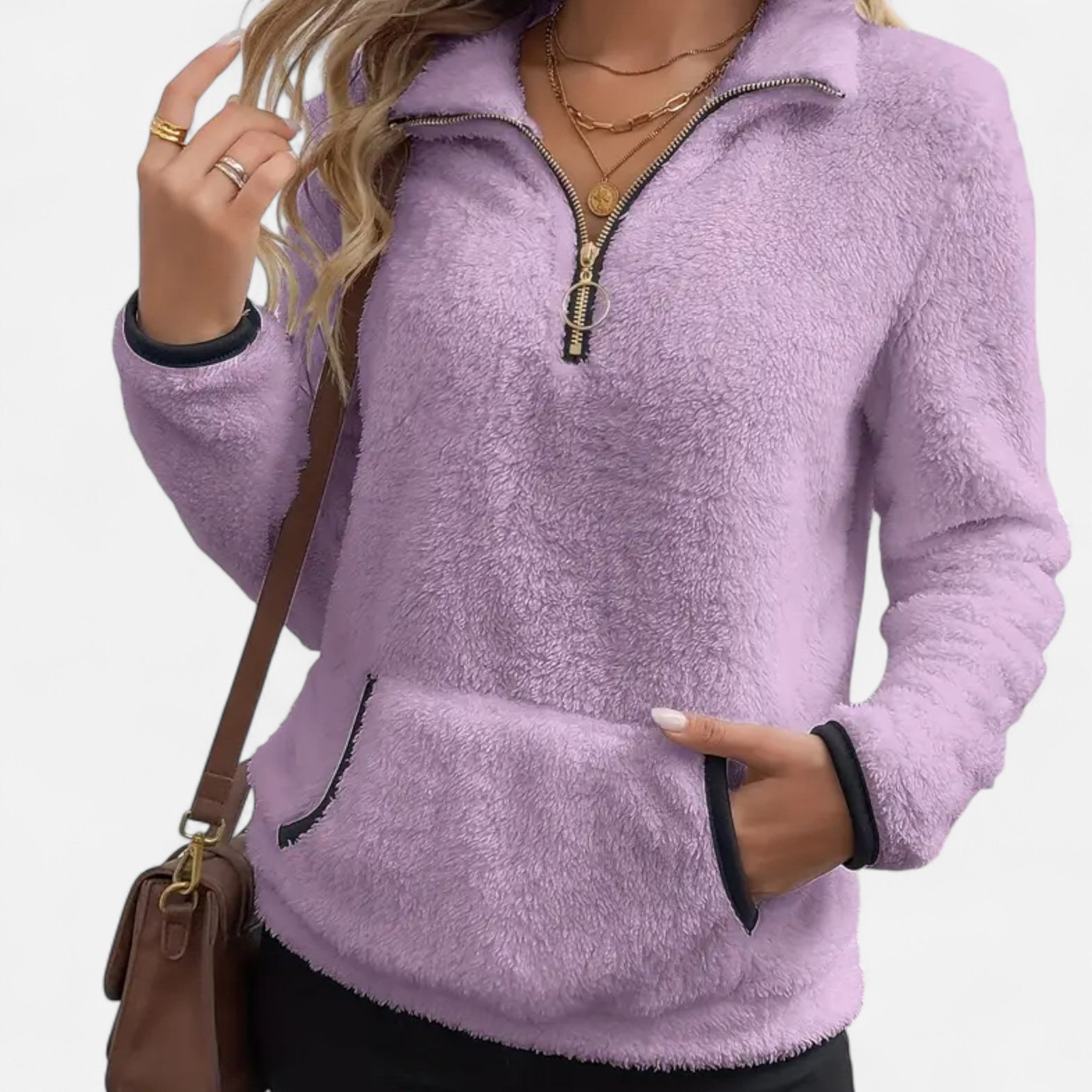 Lanavel | Women’s Autumn-Winter Half Zip Plush Sweatshirt