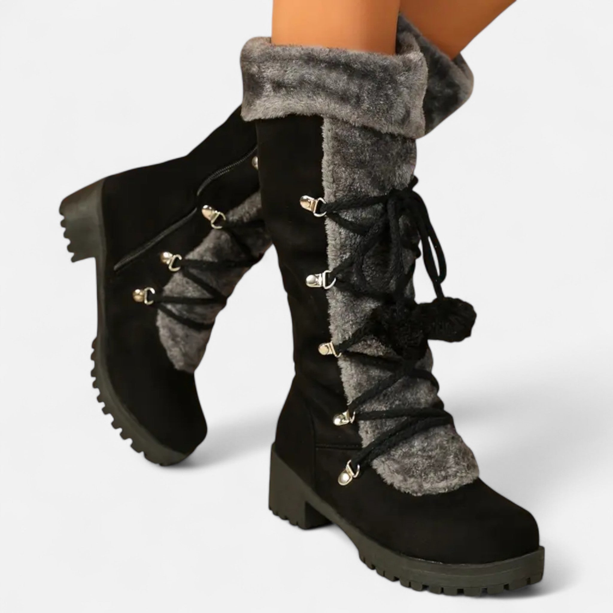 Lanavel | Women’s Faux Fur-Lined Mid-Calf Boots