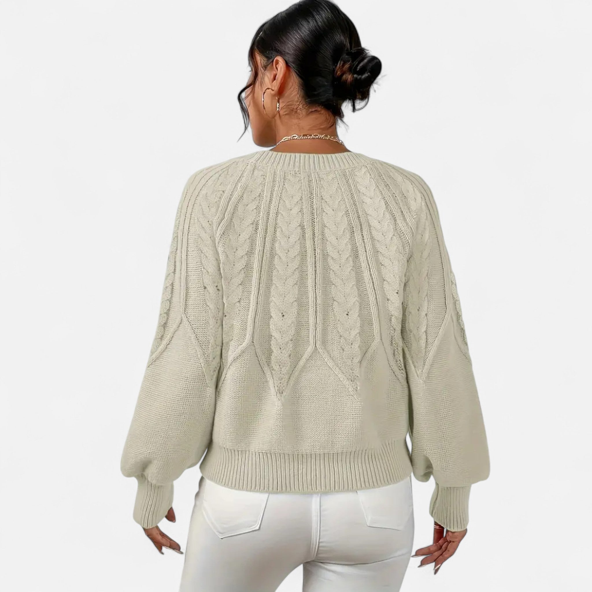 Lanavel | Women’s Cable Knit Round Neck Sweater
