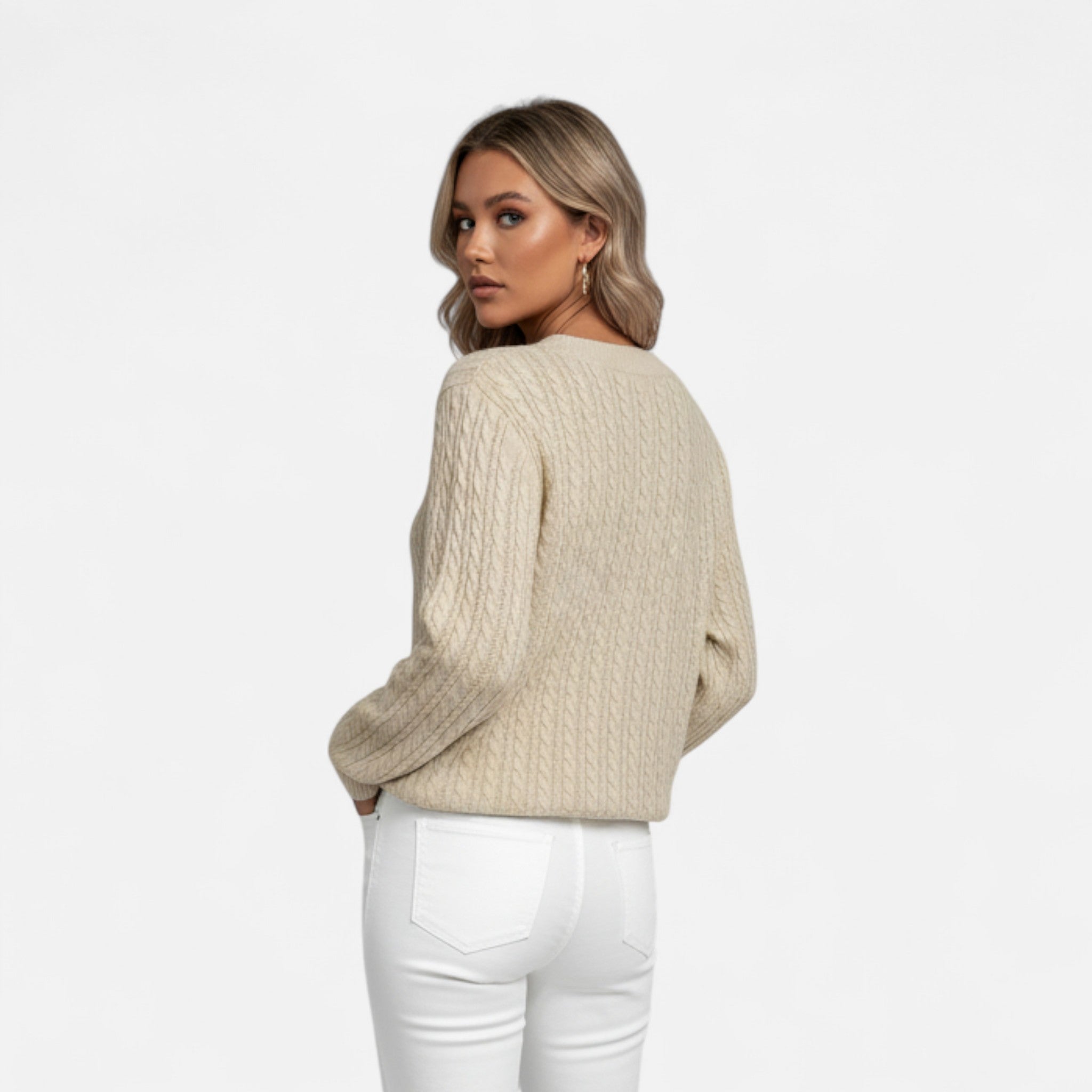 Lanavel | Women’s Casual Loose-Fit Round Neck Sweater