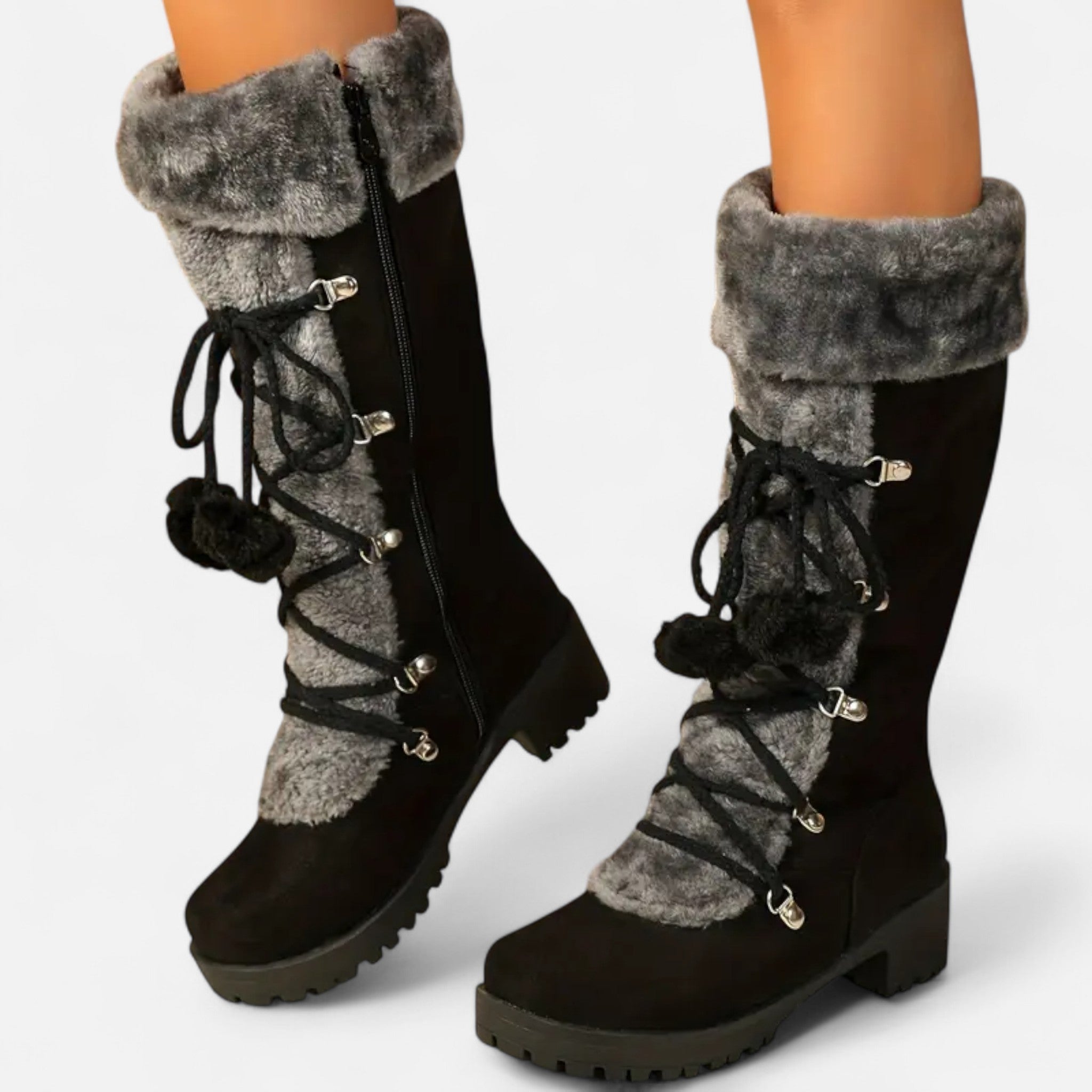 Lanavel | Women’s Faux Fur-Lined Mid-Calf Boots