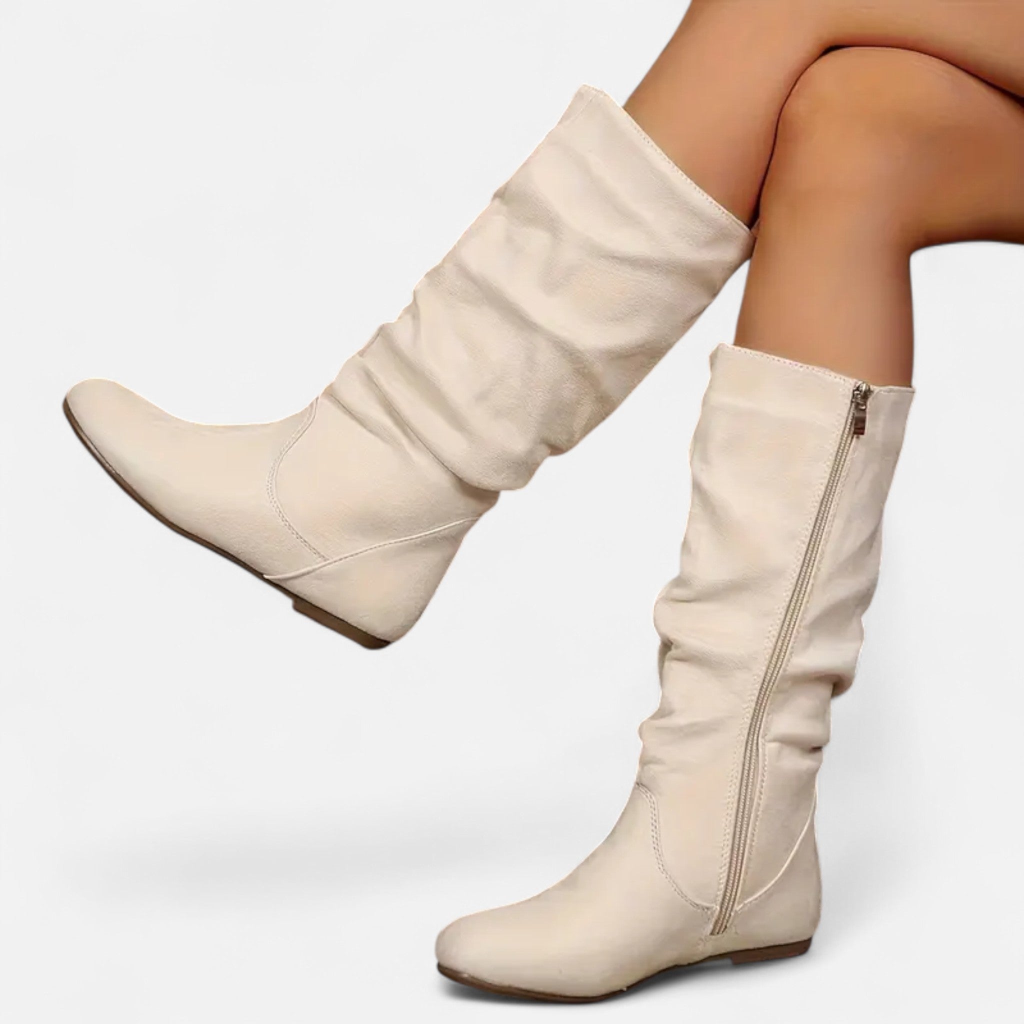 Lanavel | Women’s Pleated Mid-Calf Ankle Boots