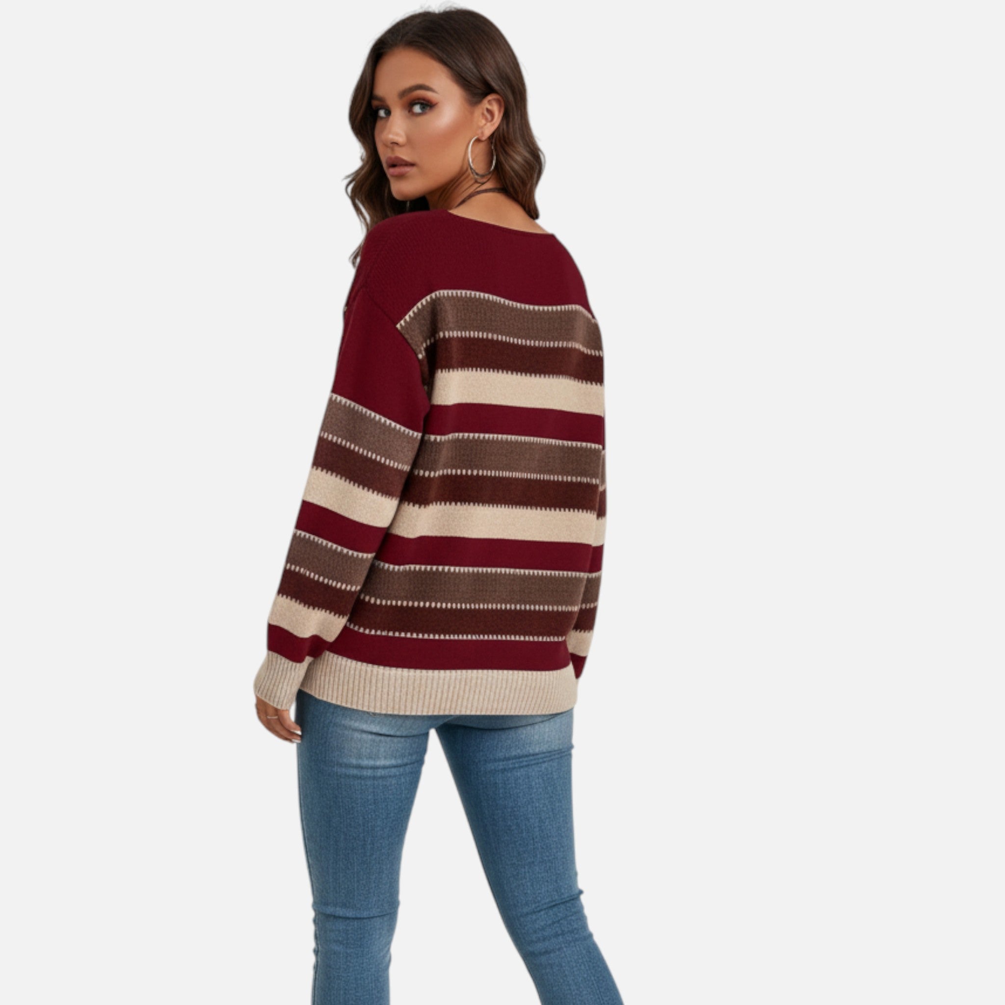 Lanavel | Women’s Vintage Casual Striped Sweater