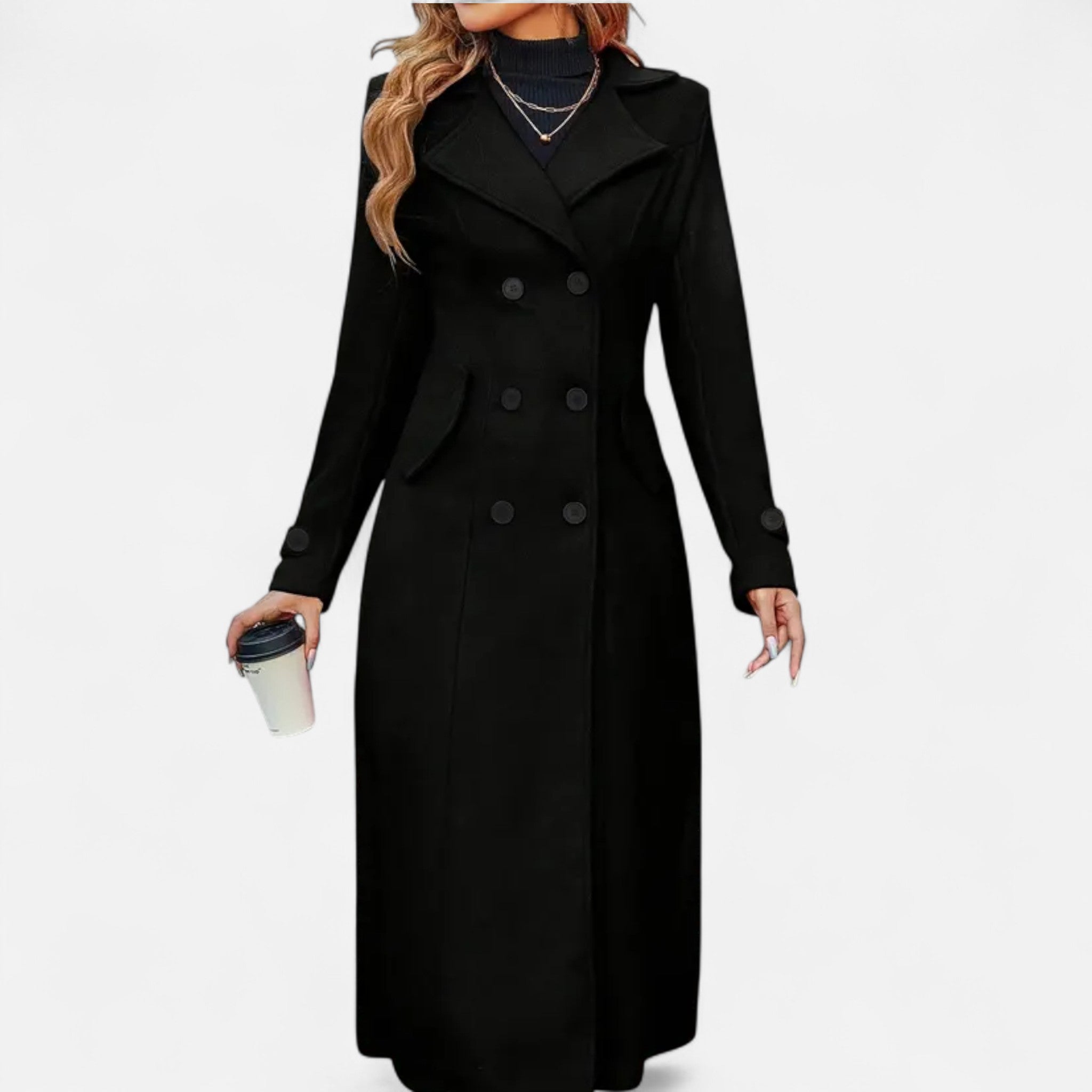 Lanavel | Women’s Long Coat with Front Buttons
