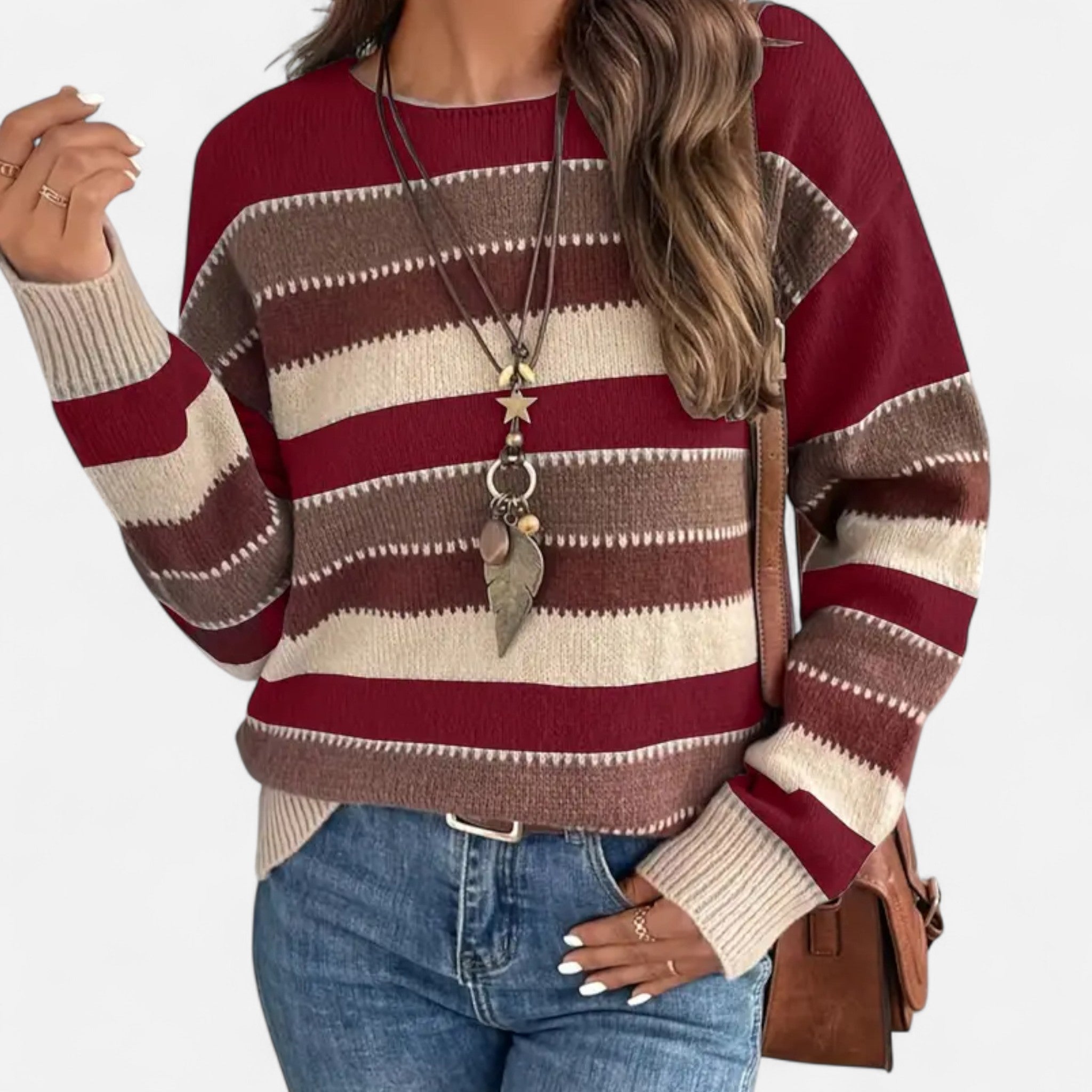Lanavel | Women’s Vintage Casual Striped Sweater