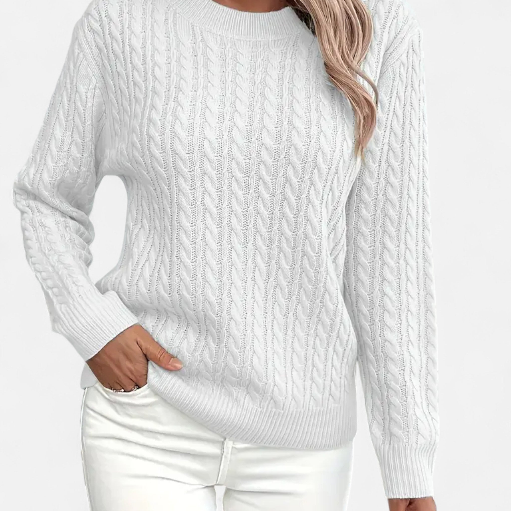 Lanavel | Women’s Casual Loose-Fit Round Neck Sweater