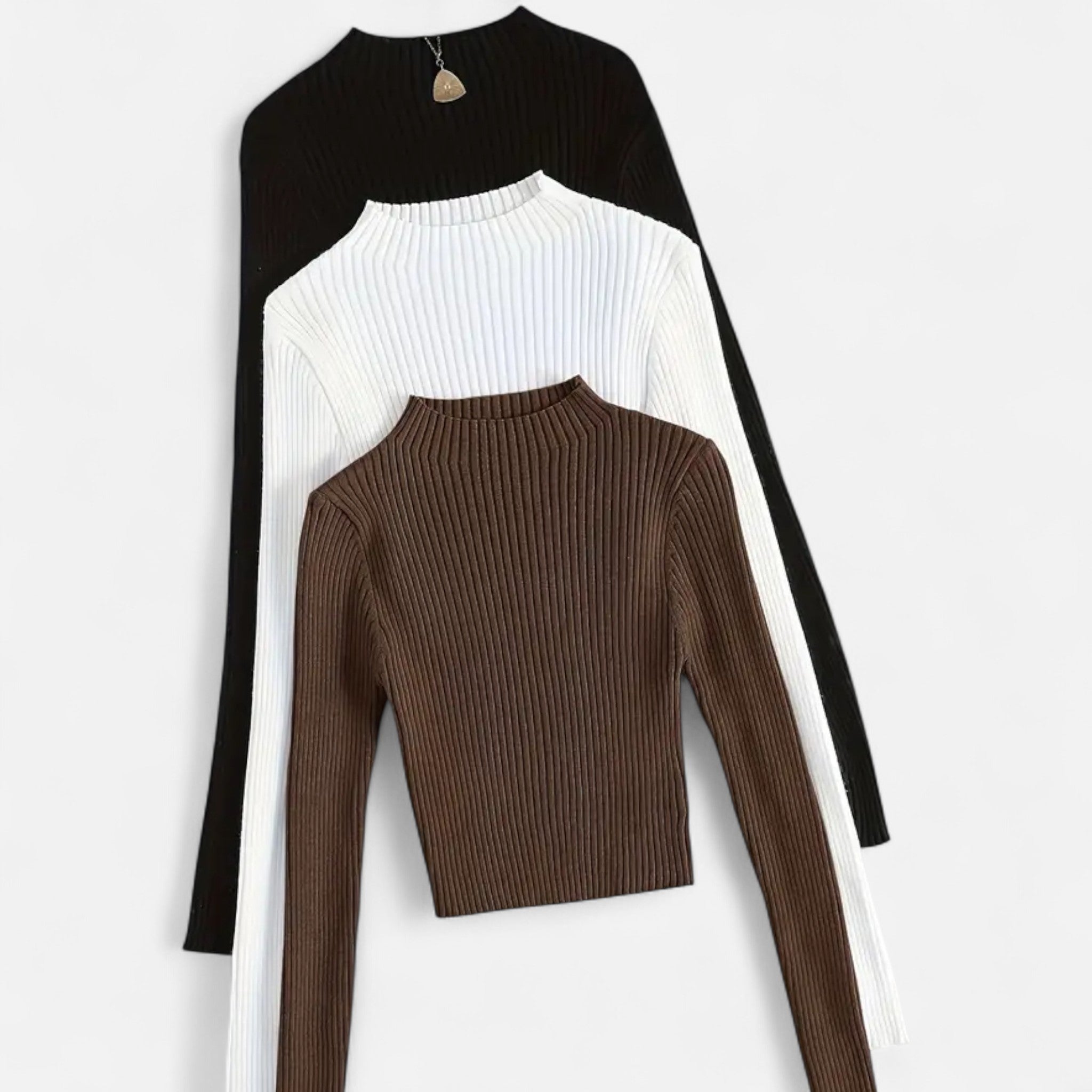 Lanavel | Women’s 3-Piece Stand Collar Ribbed Base Layer Set