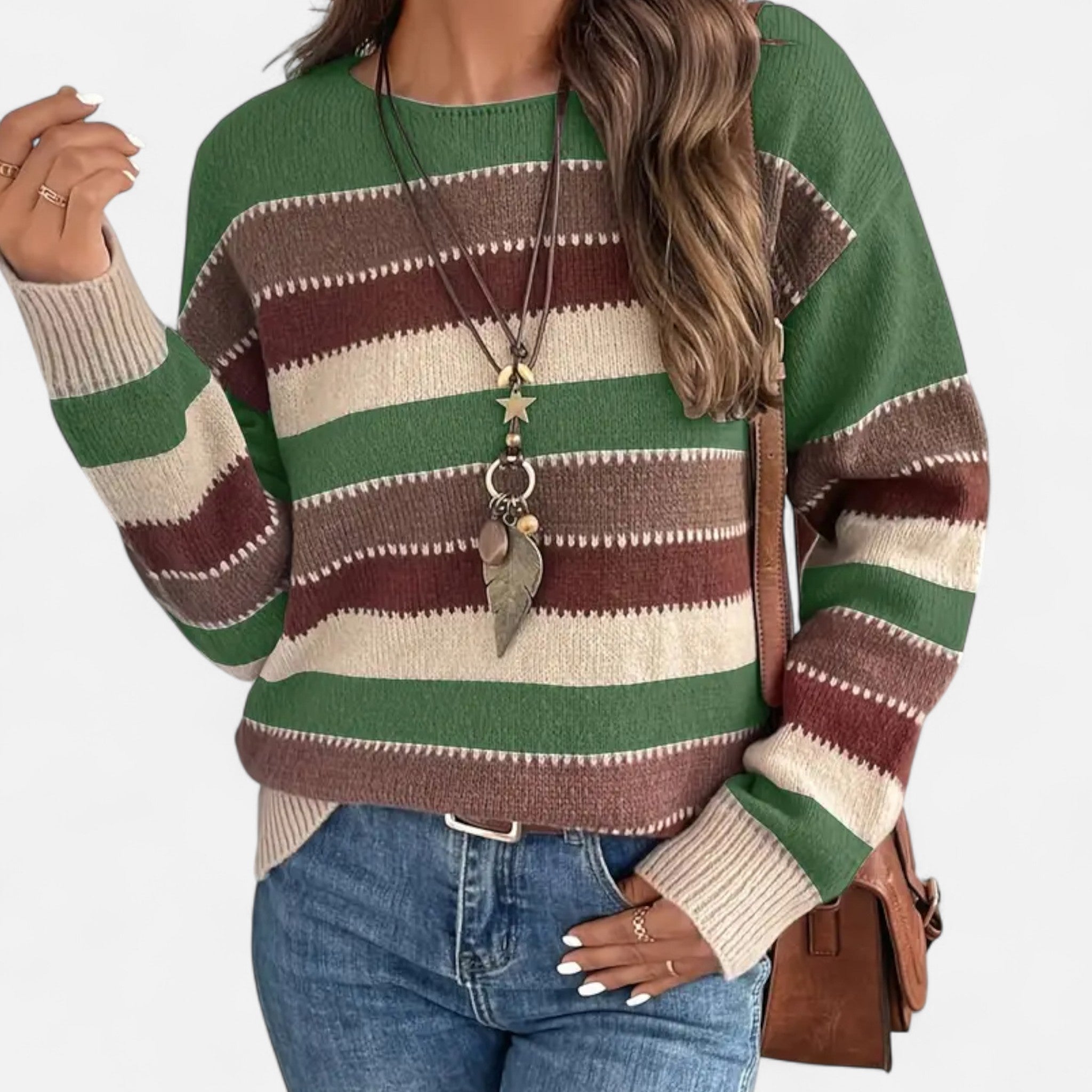 Lanavel | Women’s Vintage Casual Striped Sweater