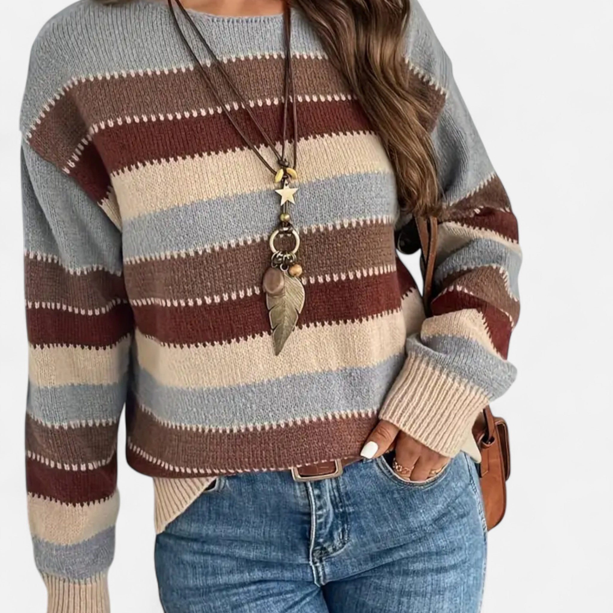 Lanavel | Women’s Vintage Casual Striped Sweater