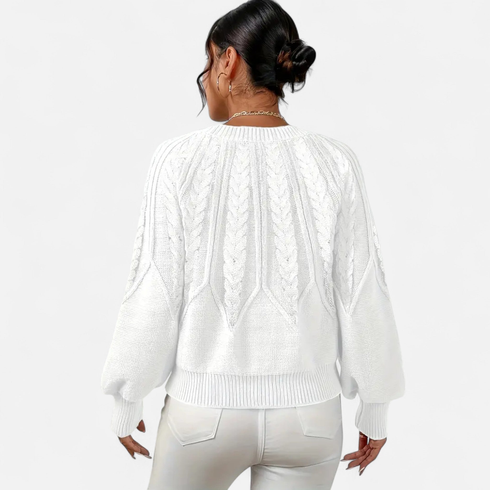 Lanavel | Women’s Cable Knit Round Neck Sweater