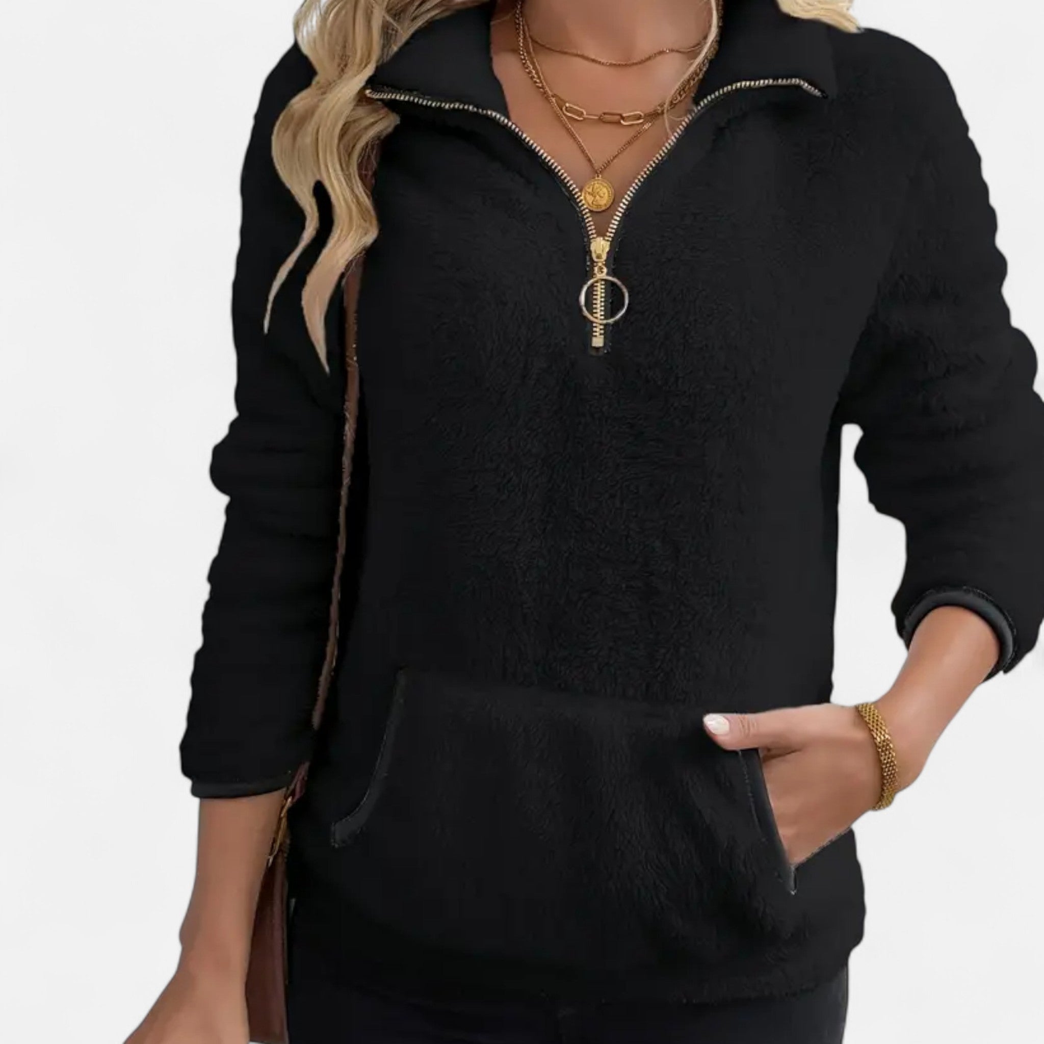 Lanavel | Women’s Autumn-Winter Half Zip Plush Sweatshirt