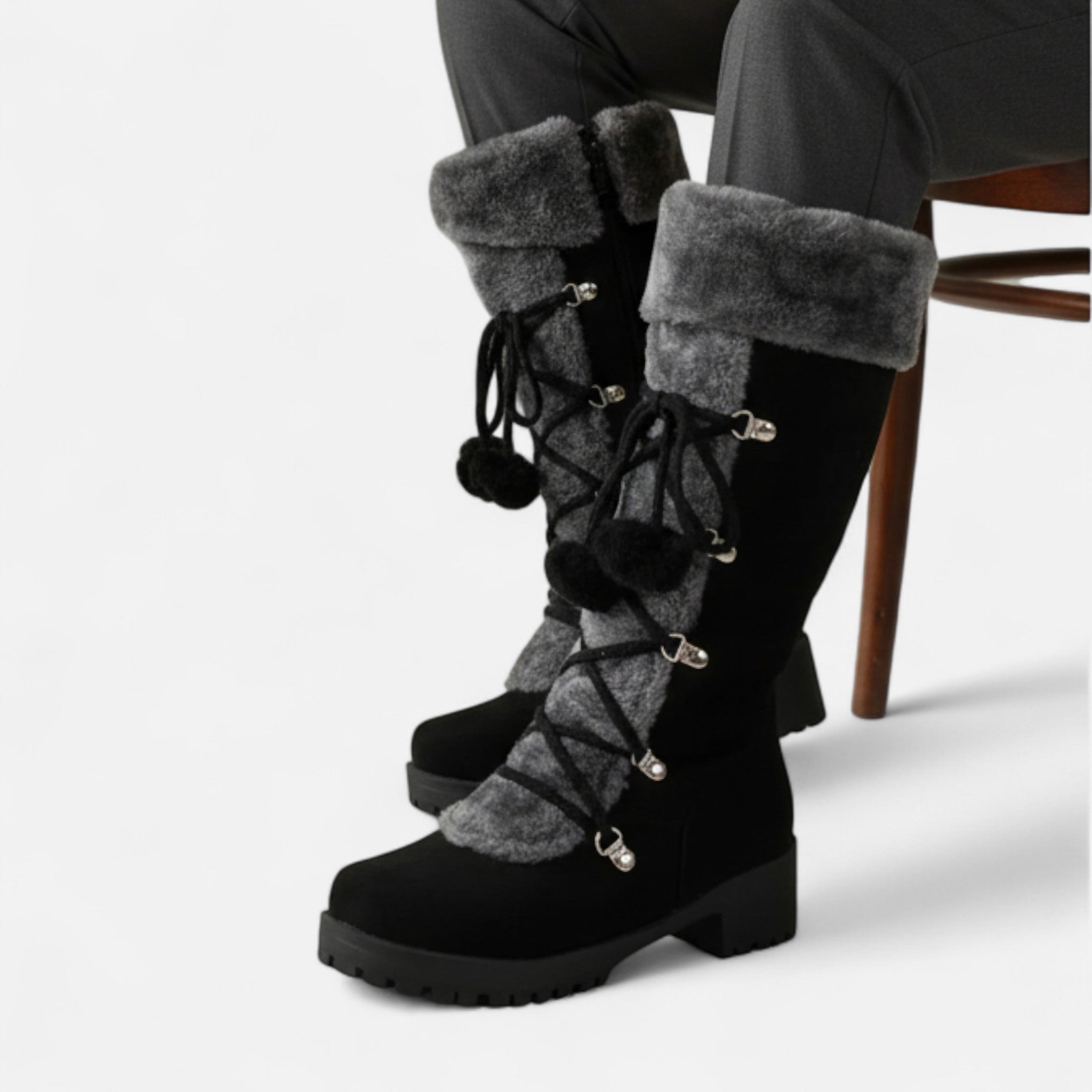 Lanavel | Women’s Faux Fur-Lined Mid-Calf Boots