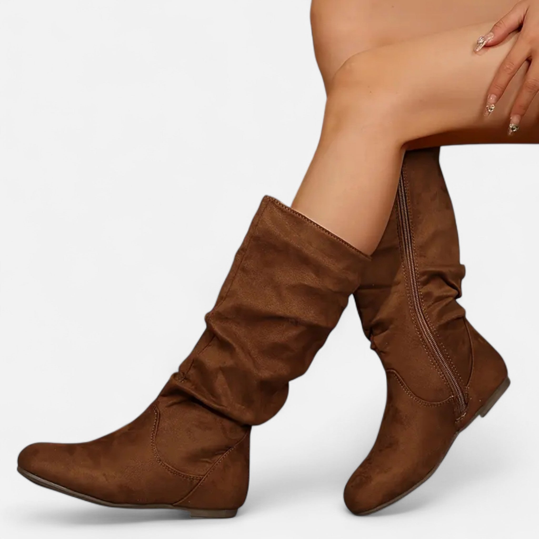 Lanavel | Women’s Pleated Mid-Calf Ankle Boots
