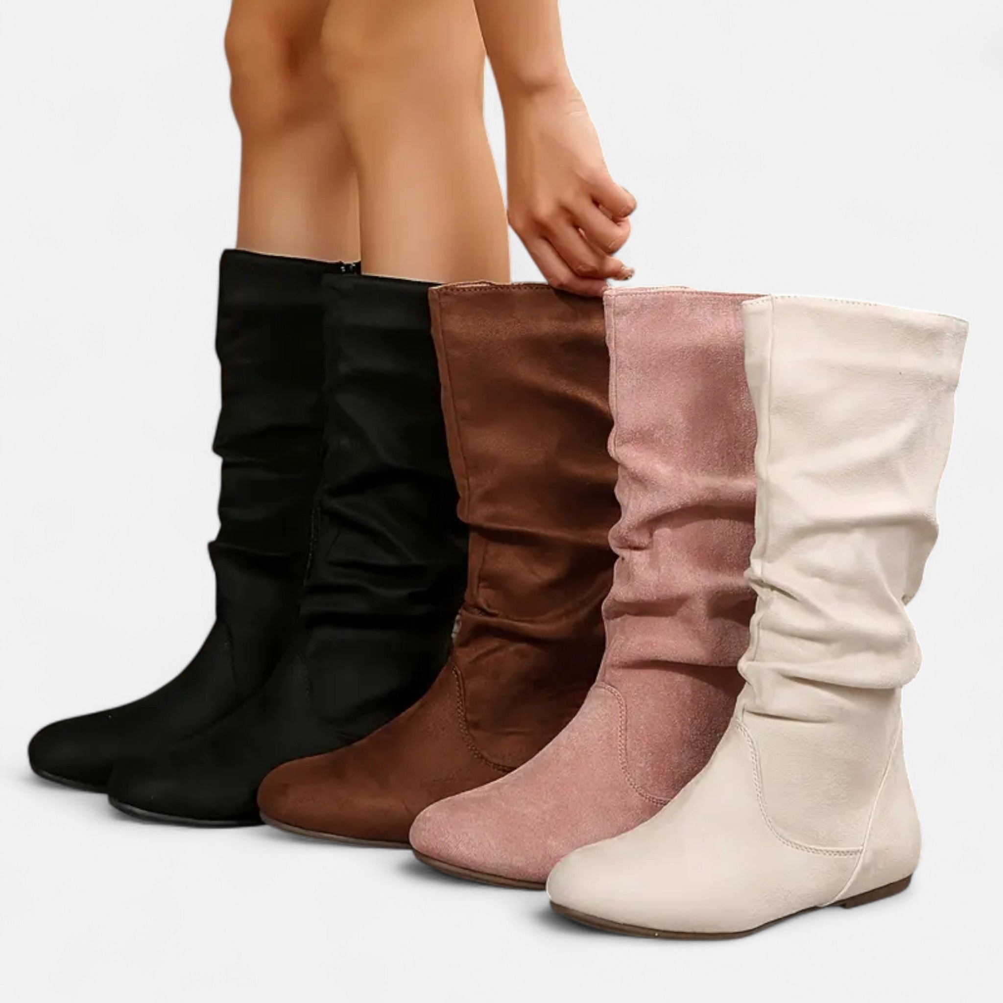 Lanavel | Women’s Pleated Mid-Calf Ankle Boots