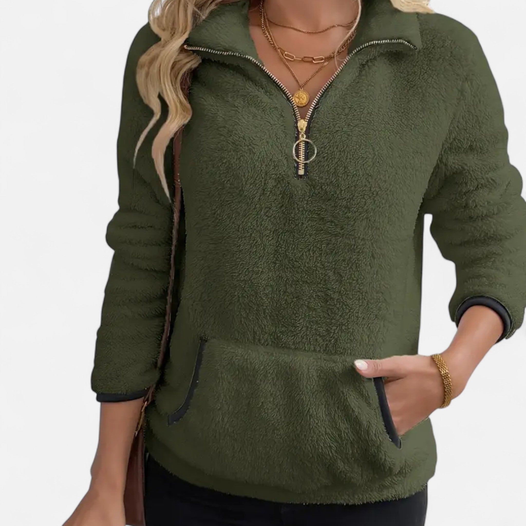 Lanavel | Women’s Autumn-Winter Half Zip Plush Sweatshirt