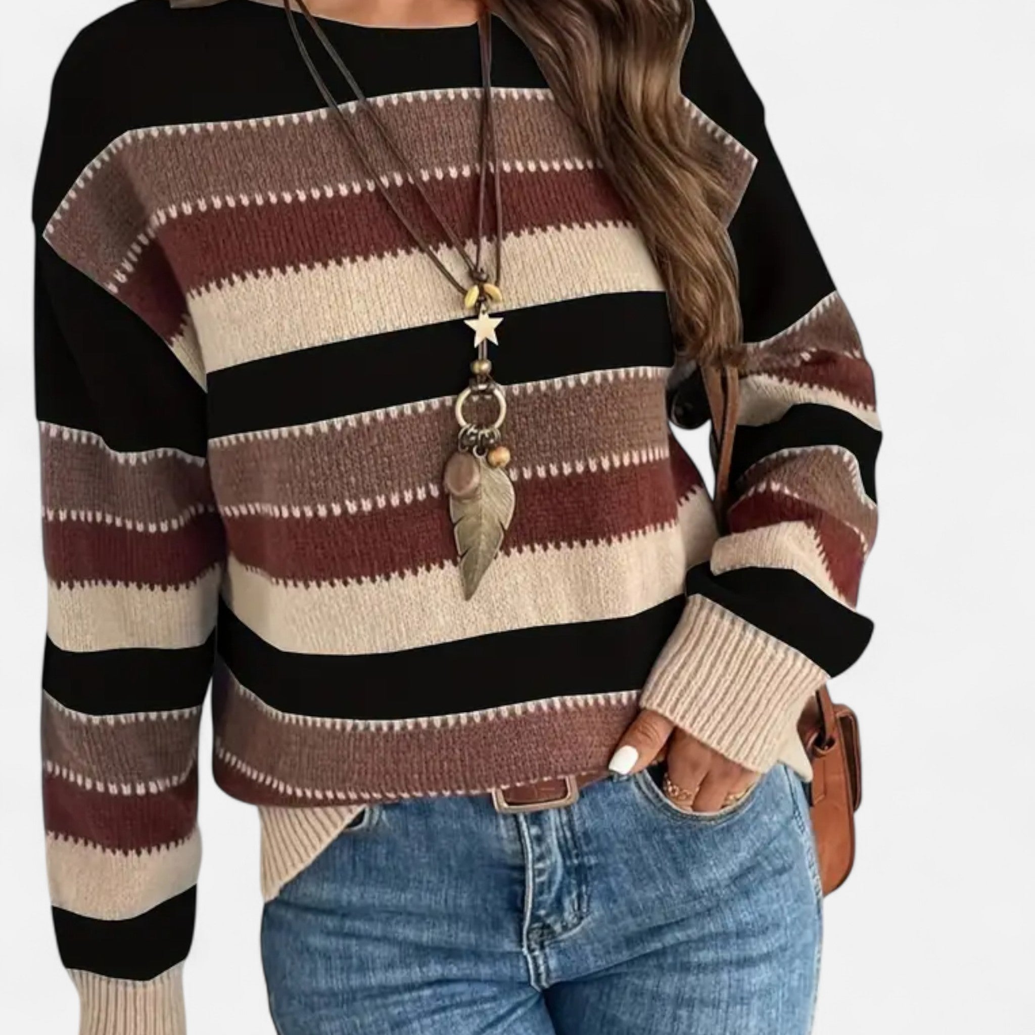 Lanavel | Women’s Vintage Casual Striped Sweater