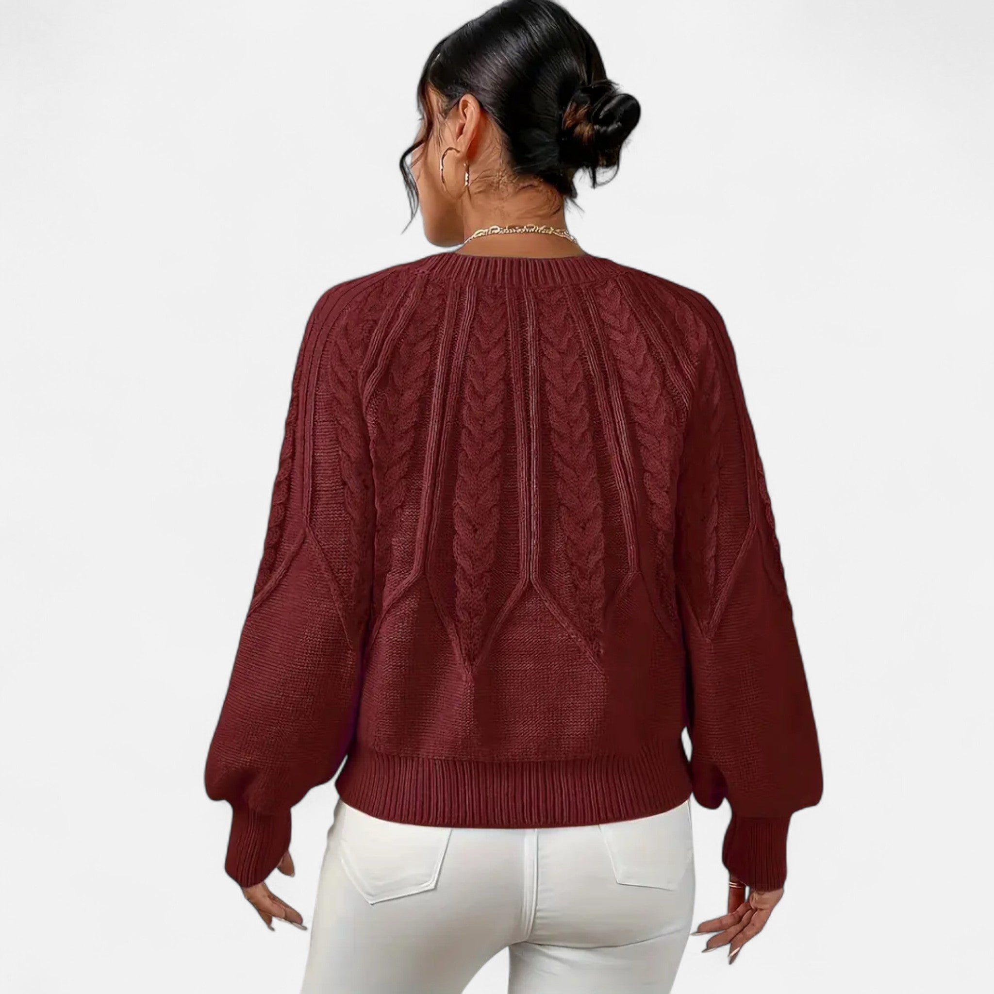 Lanavel | Women’s Cable Knit Round Neck Sweater
