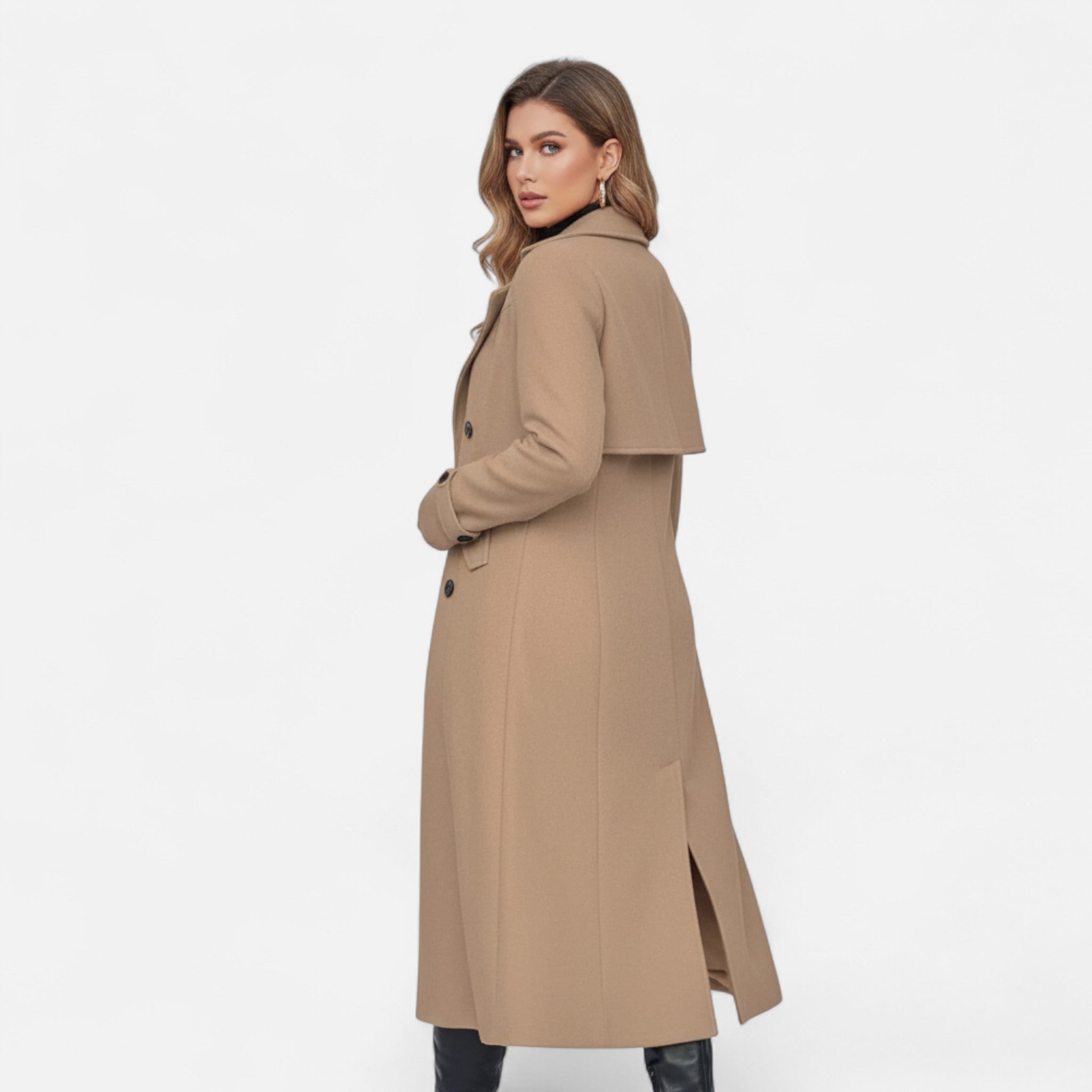 Lanavel | Women’s Long Coat with Front Buttons