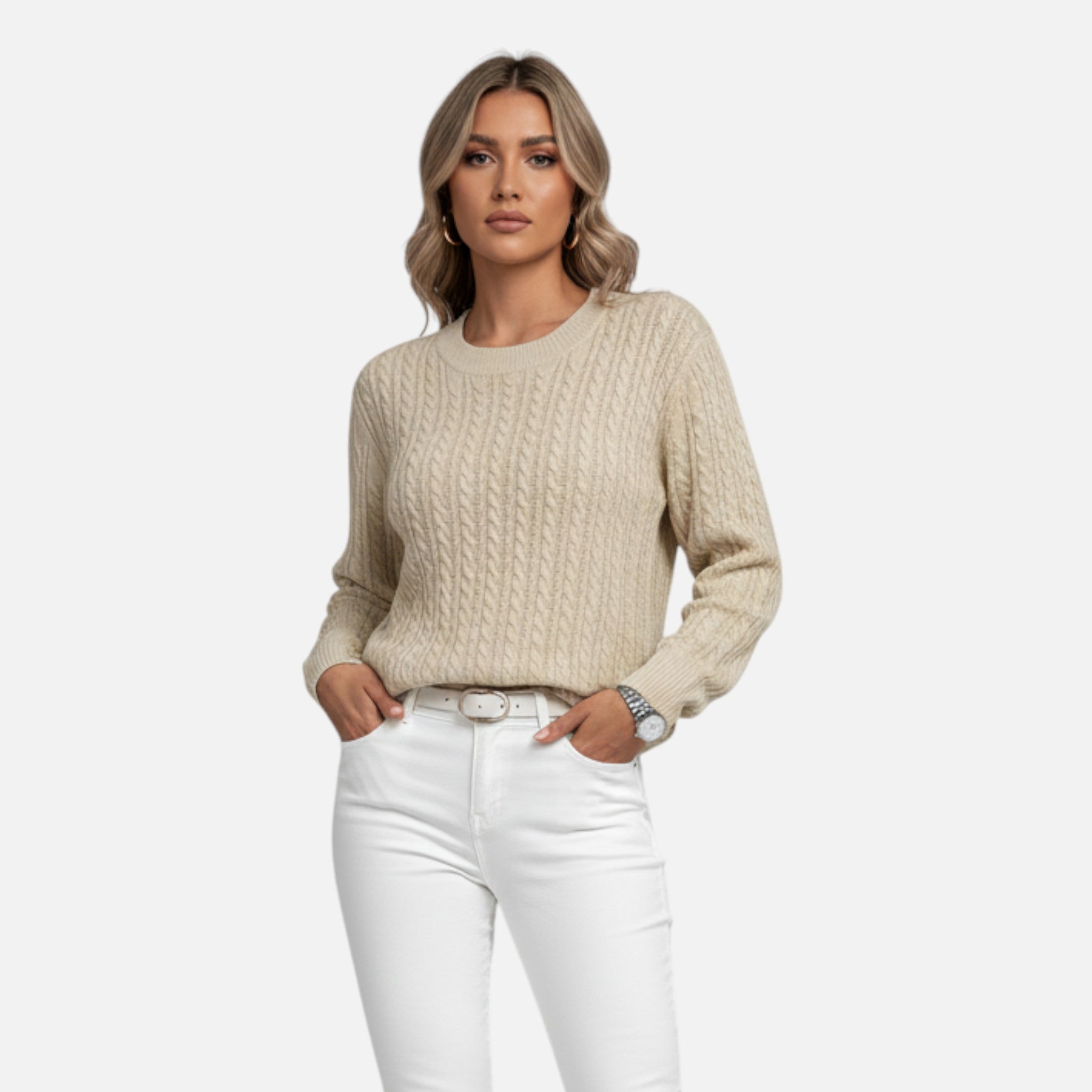 Lanavel | Women’s Casual Loose-Fit Round Neck Sweater