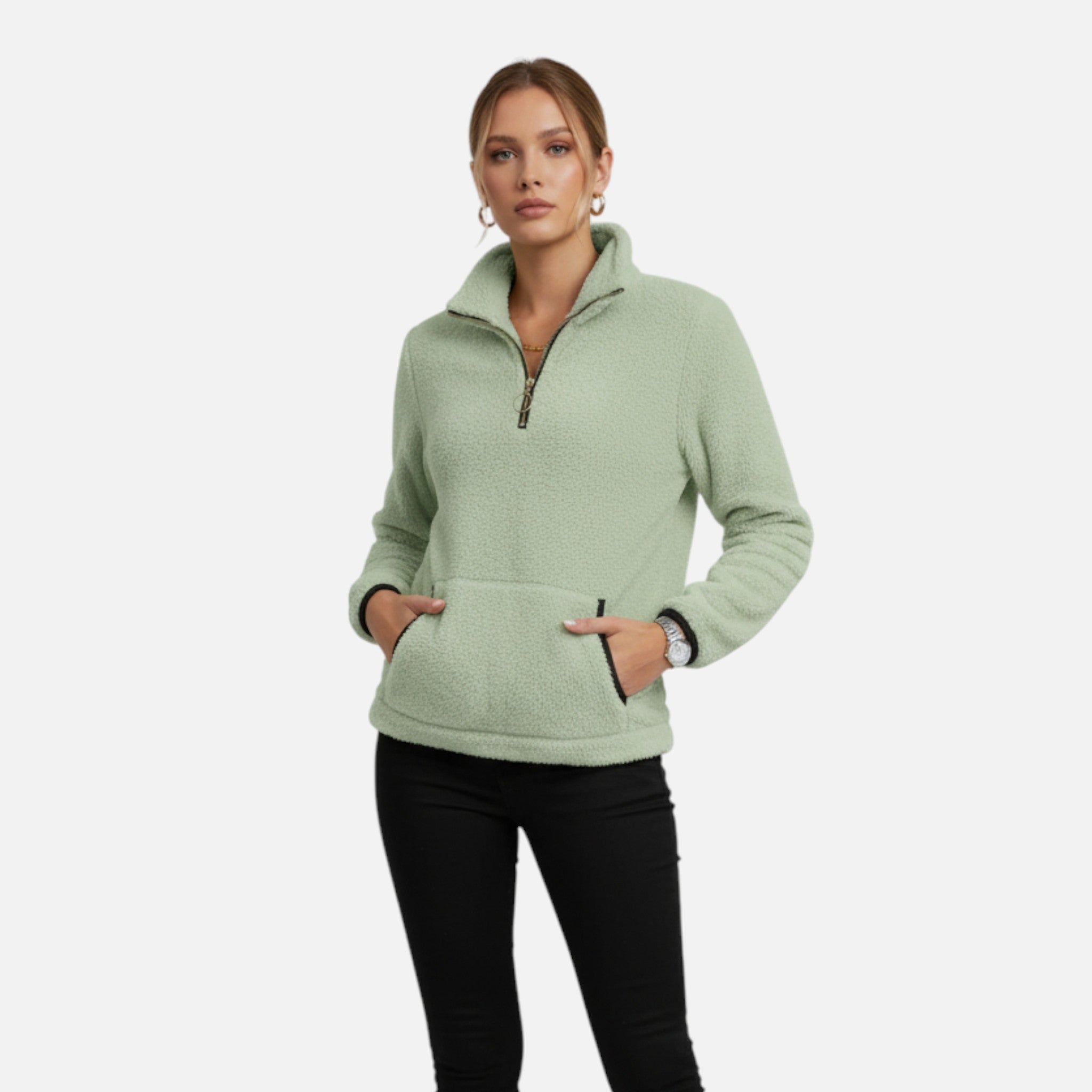 Lanavel | Women’s Autumn-Winter Half Zip Plush Sweatshirt
