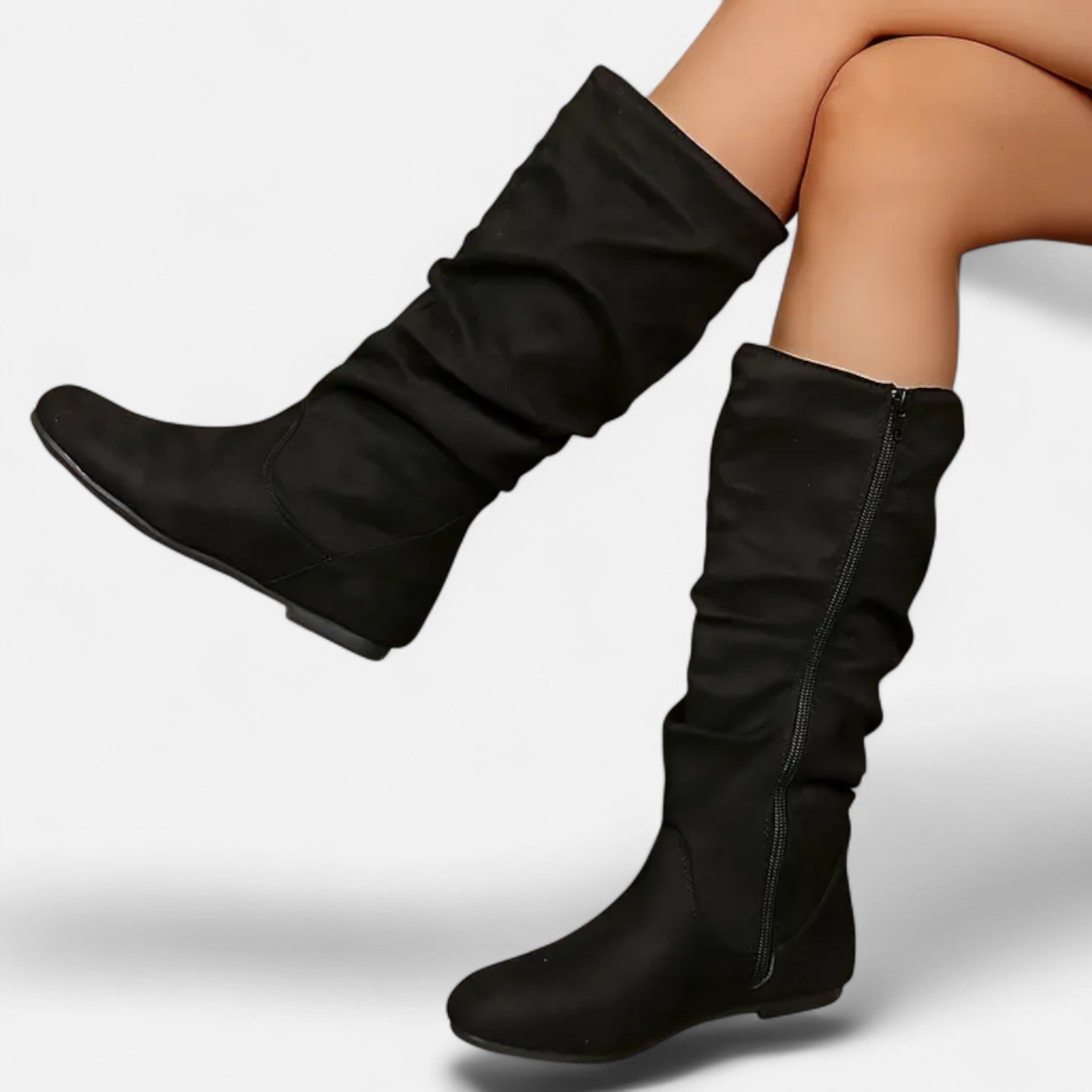 Lanavel | Women’s Pleated Mid-Calf Ankle Boots