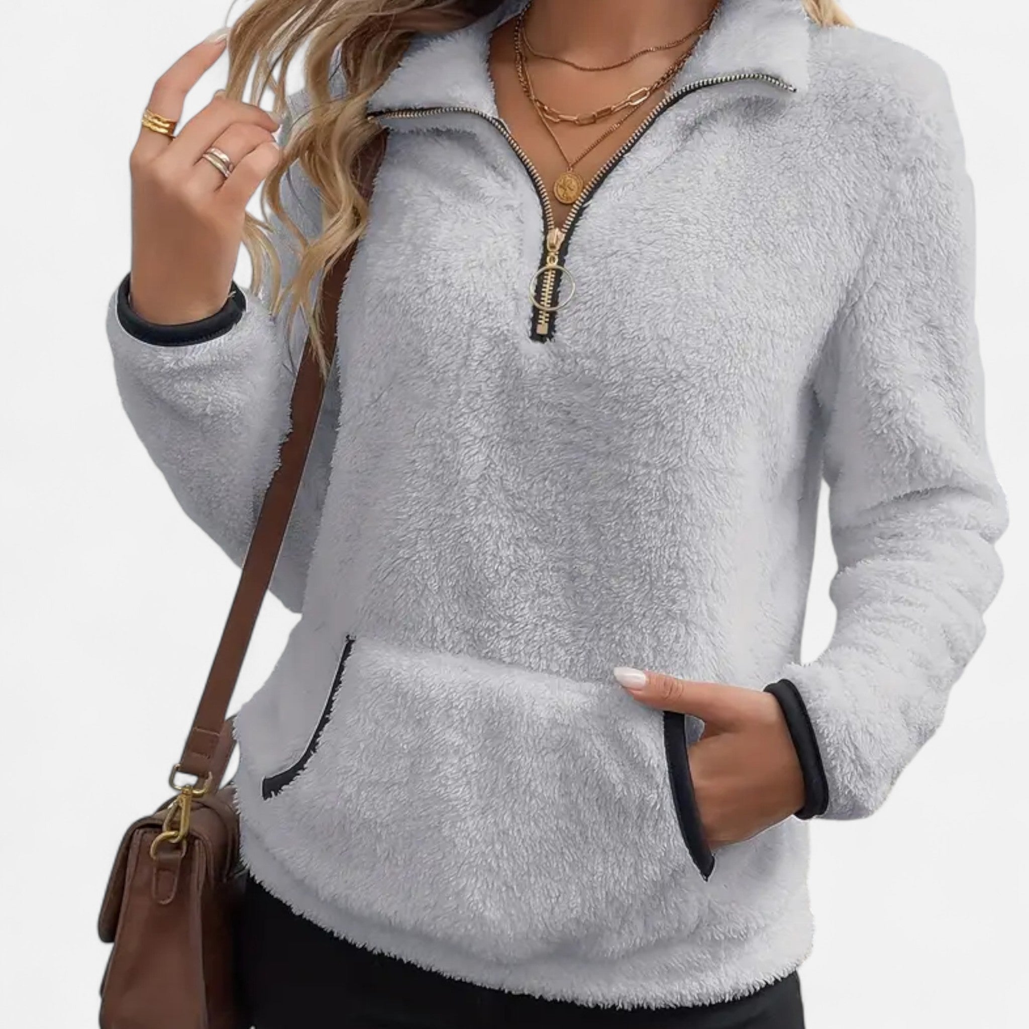 Lanavel | Women’s Autumn-Winter Half Zip Plush Sweatshirt