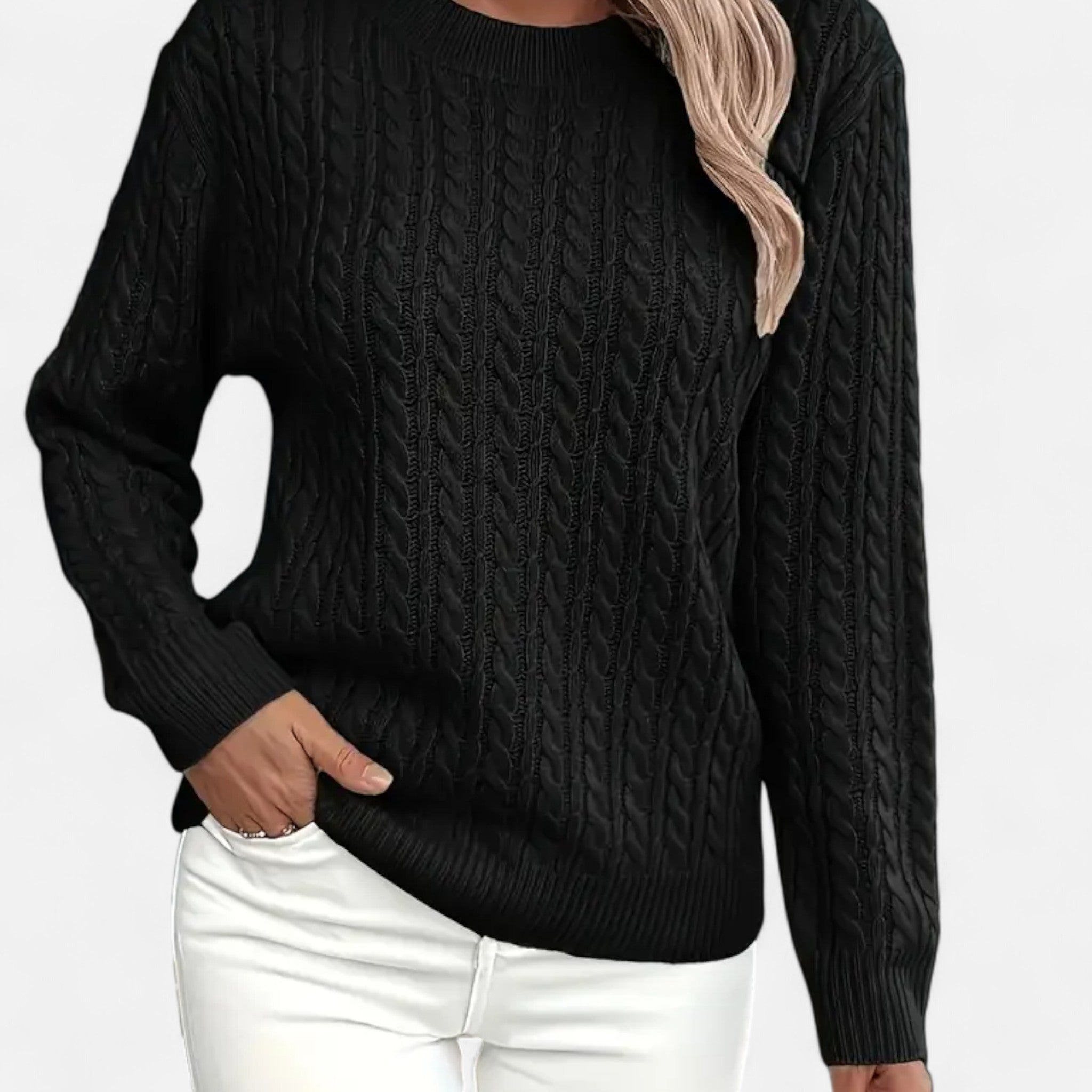 Lanavel | Women’s Casual Loose-Fit Round Neck Sweater