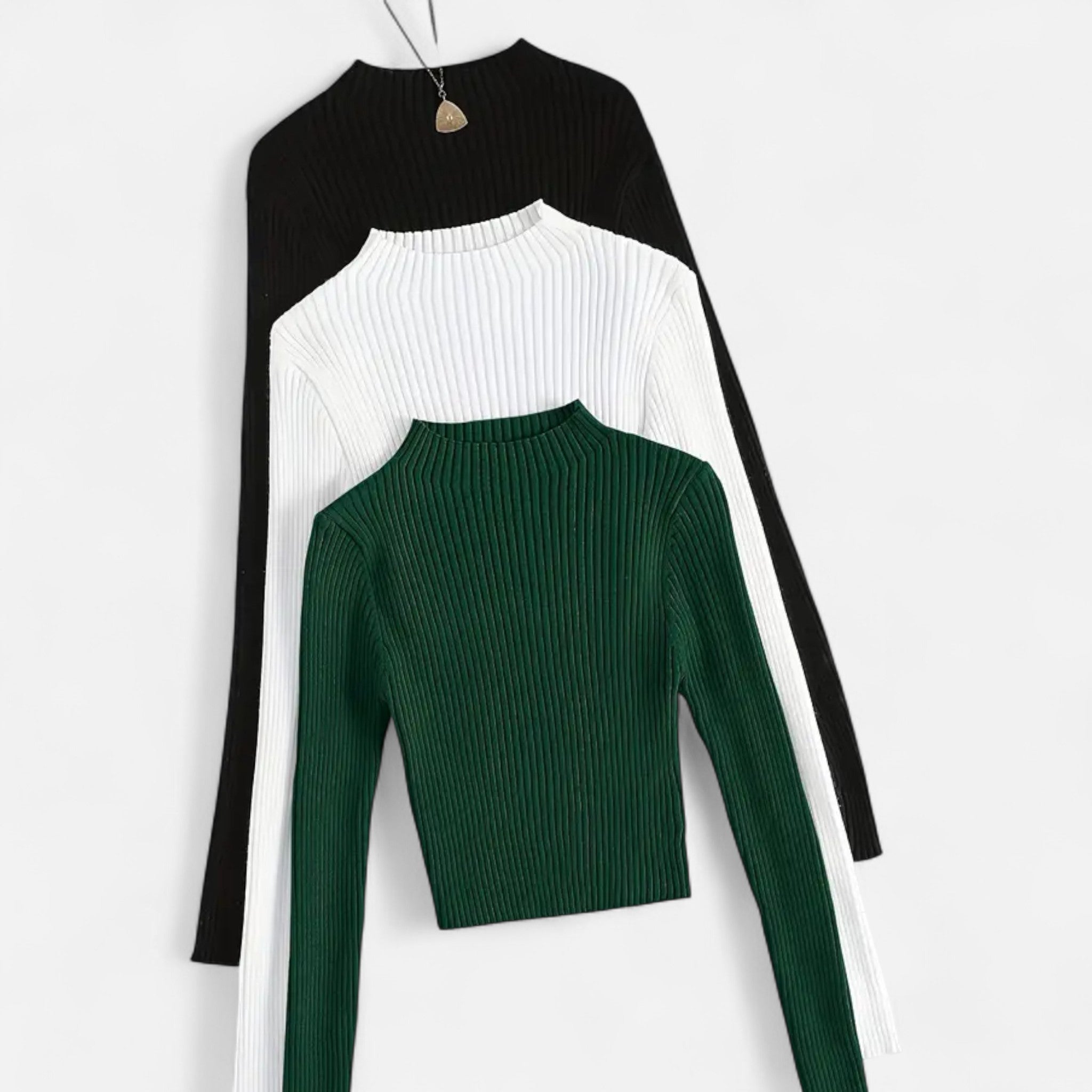 Lanavel | Women’s 3-Piece Stand Collar Ribbed Base Layer Set