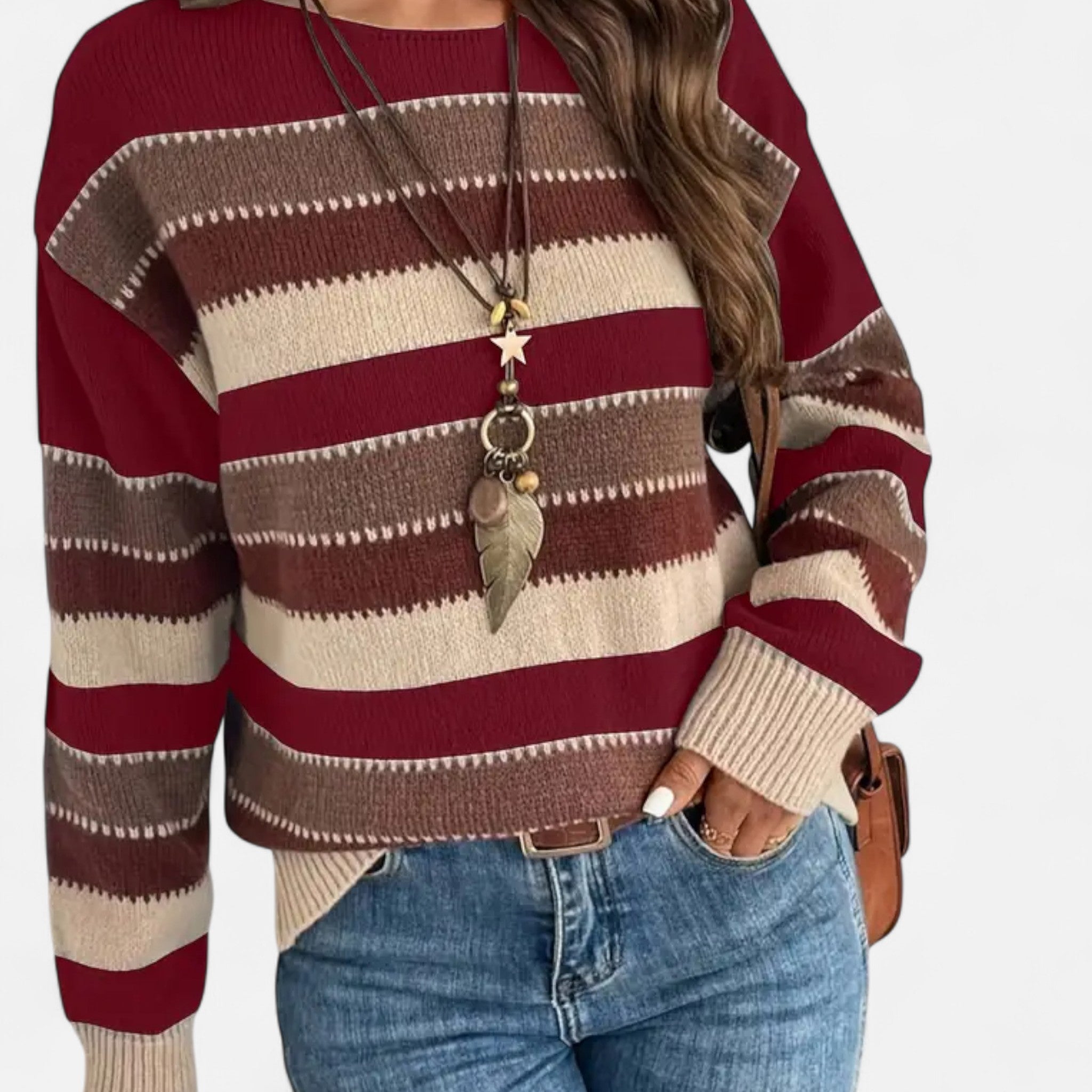 Lanavel | Women’s Vintage Casual Striped Sweater