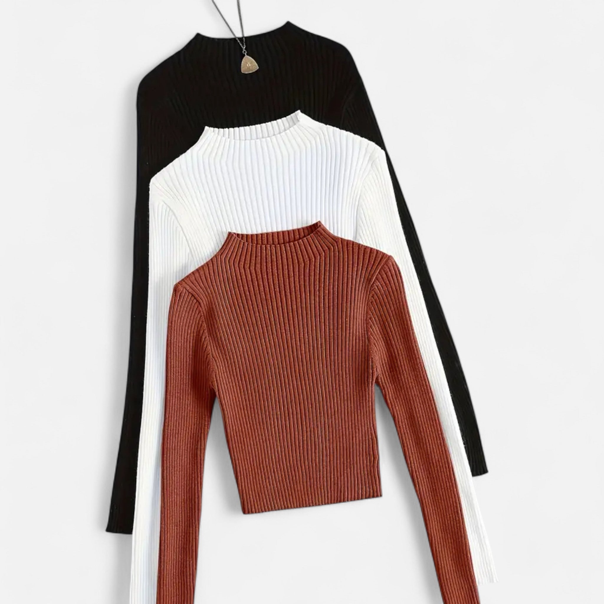 Lanavel | Women’s 3-Piece Stand Collar Ribbed Base Layer Set