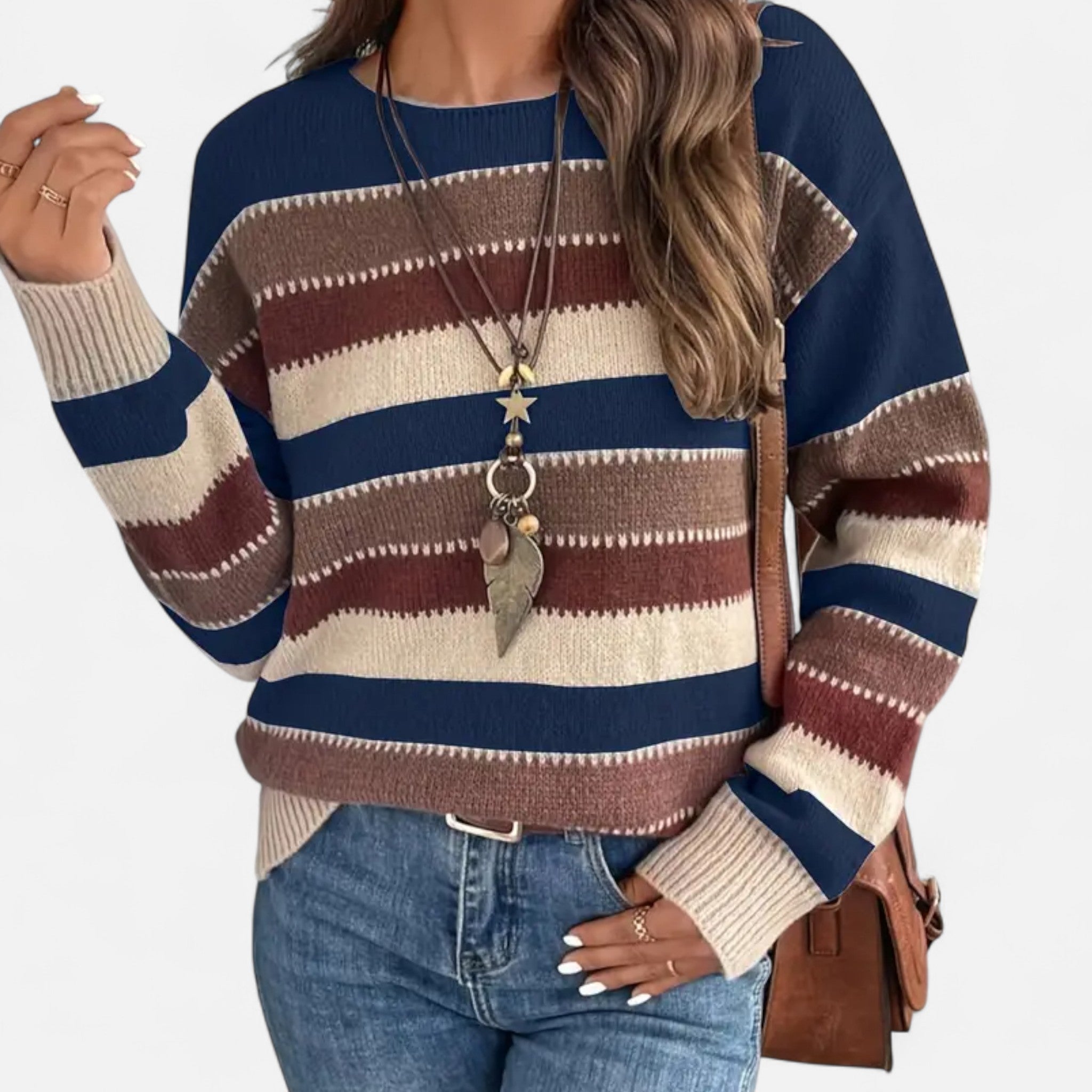 Lanavel | Women’s Vintage Casual Striped Sweater